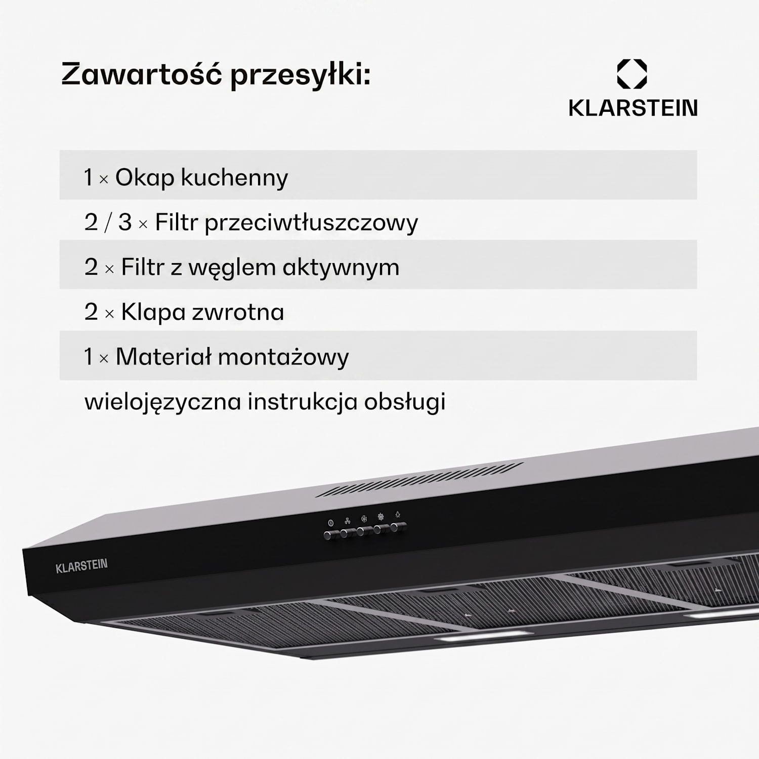 Contempo 90 okap wyciągowy podblatowy 90 cm | Czarny