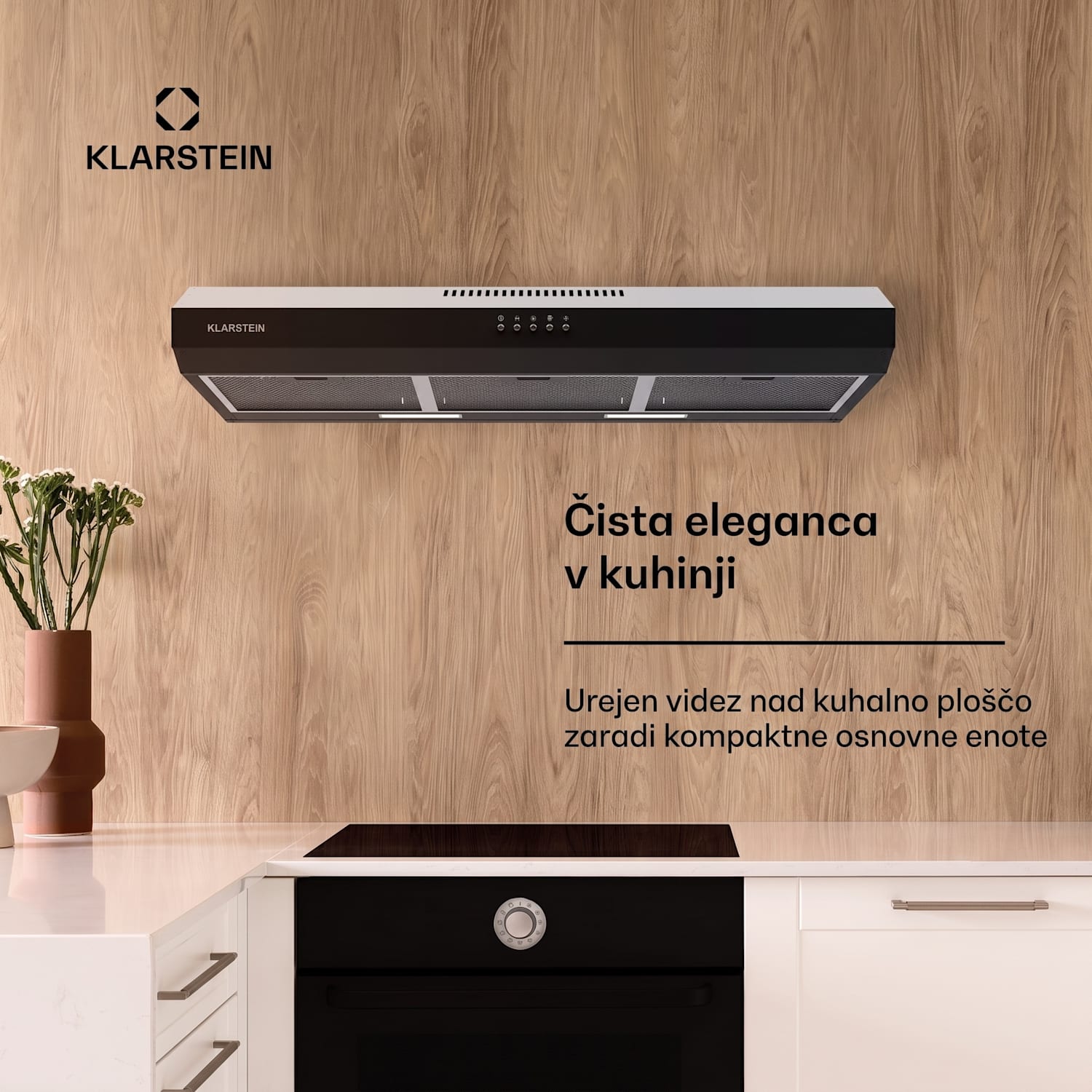 Contempo 90 kuhinjska napa za namestitev pod kuhinjsko omarico 90 cm | Črna