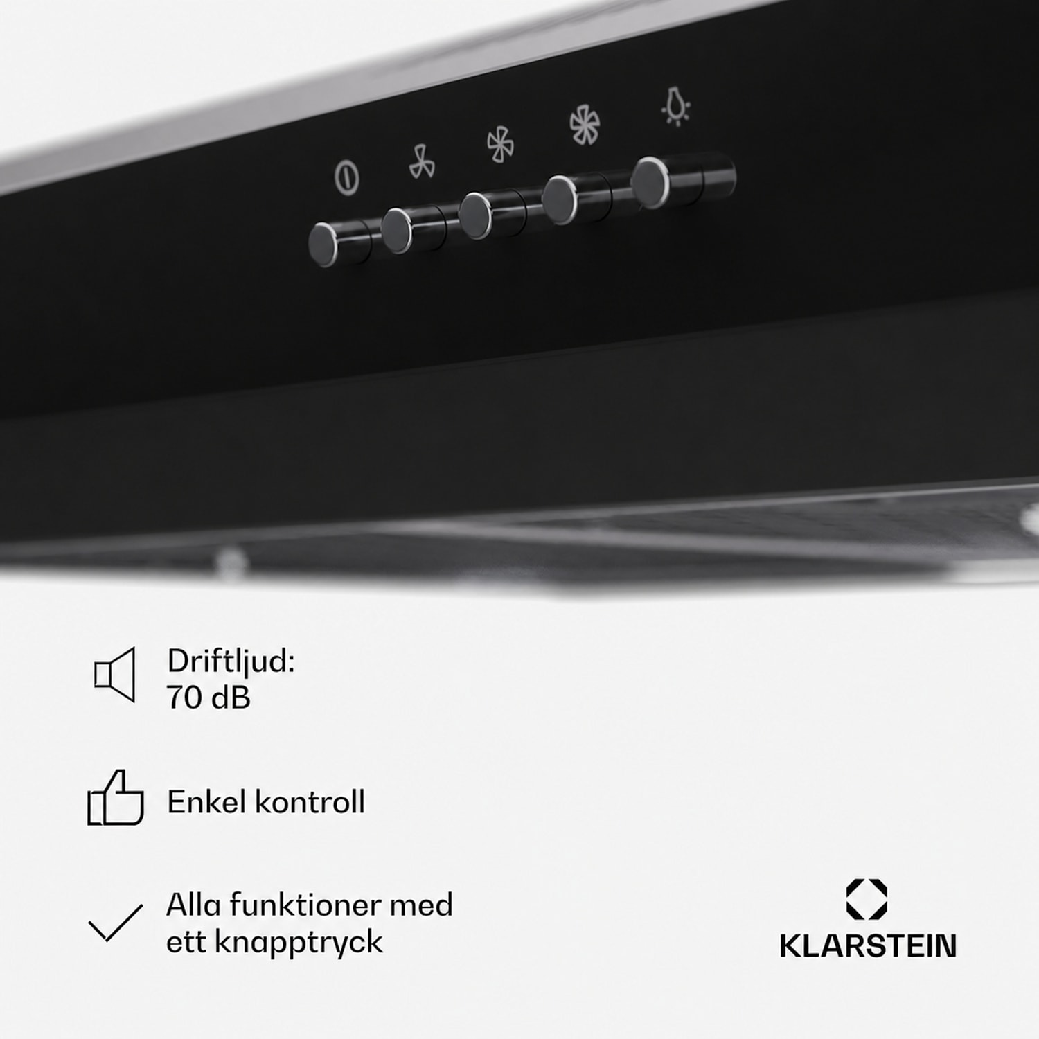Contempo 90 Underbyggd fläkt 90 cm | Svart