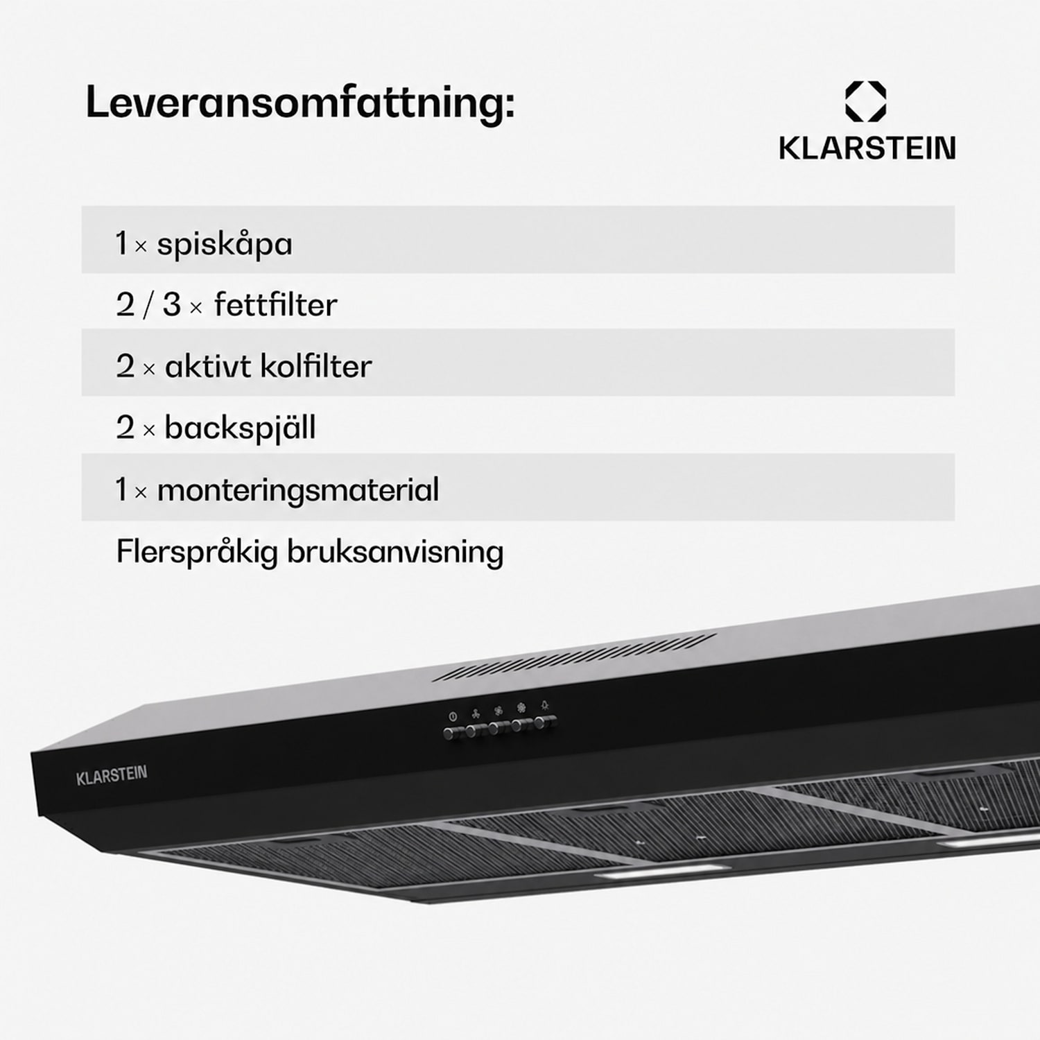 Contempo 90 Underbyggd fläkt 90 cm | Svart