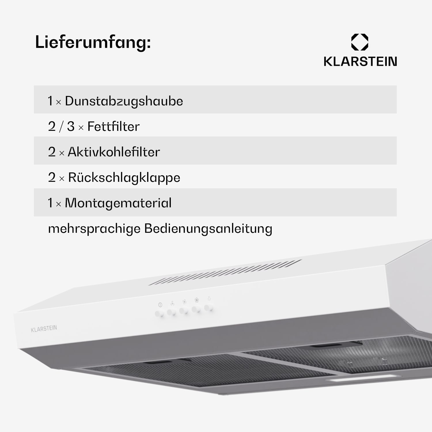Contempo 60 Unterbau-Dunstabzugshaube 60cm 200m³/h LED Edelstahl Acryl 