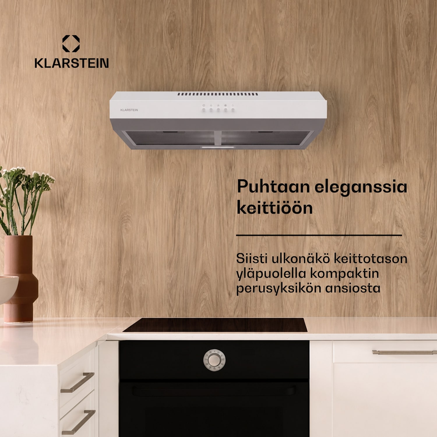 Contempo 60 alakaappituuletin 60 cm 200 m³/h LED ruostumaton teräs akryyli 60 cm | Valkoinen