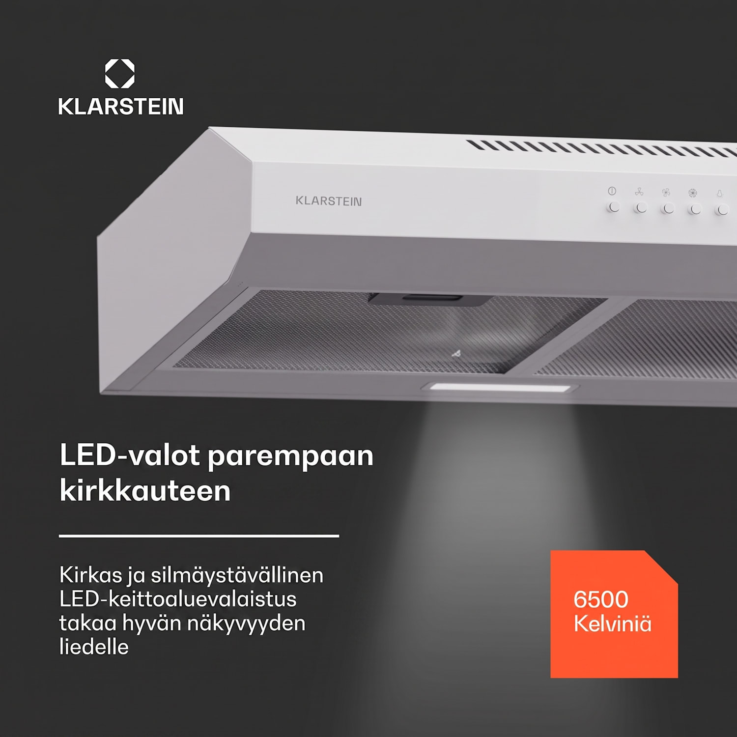 Contempo 60 alakaappituuletin 60 cm 200 m³/h LED ruostumaton teräs akryyli 60 cm | Valkoinen