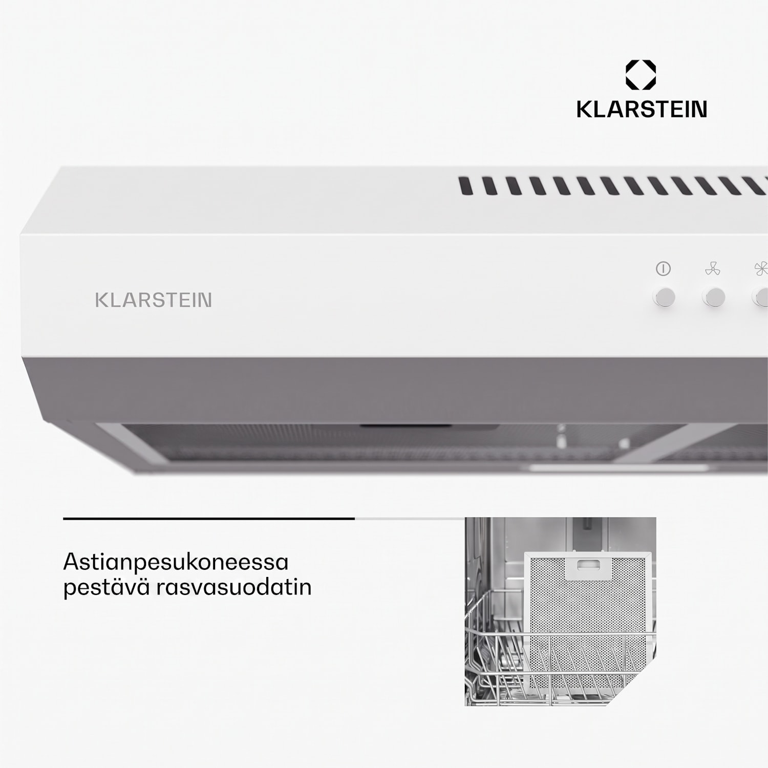 Contempo 60 alakaappituuletin 60 cm 200 m³/h LED ruostumaton teräs akryyli 60 cm | Valkoinen