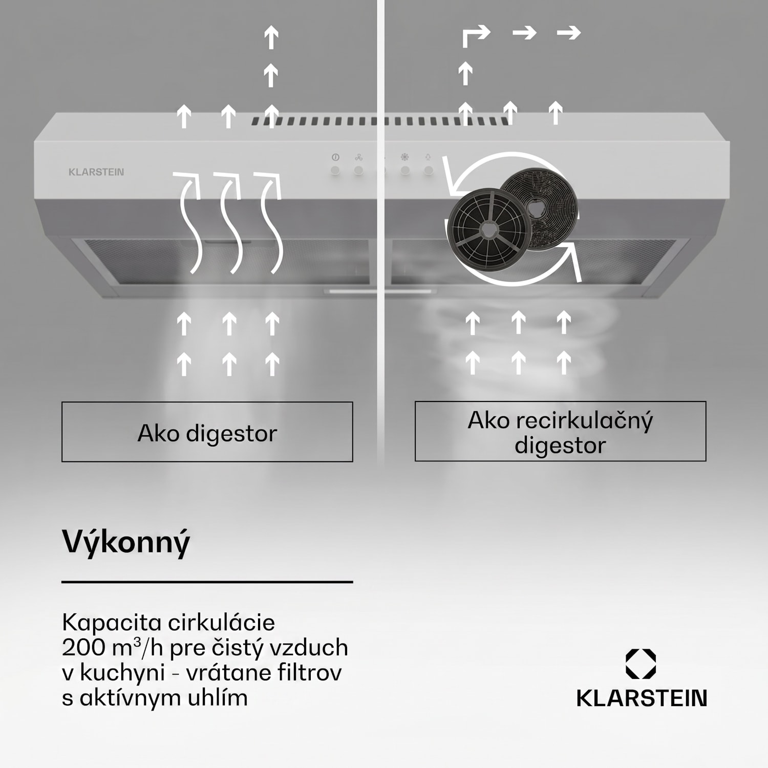 Contempo 60, digestor, 60 cm, podskrinkový, 200 m³/h, LED, akryl, nehrdzavejúca oceľ 60 cm | Biela