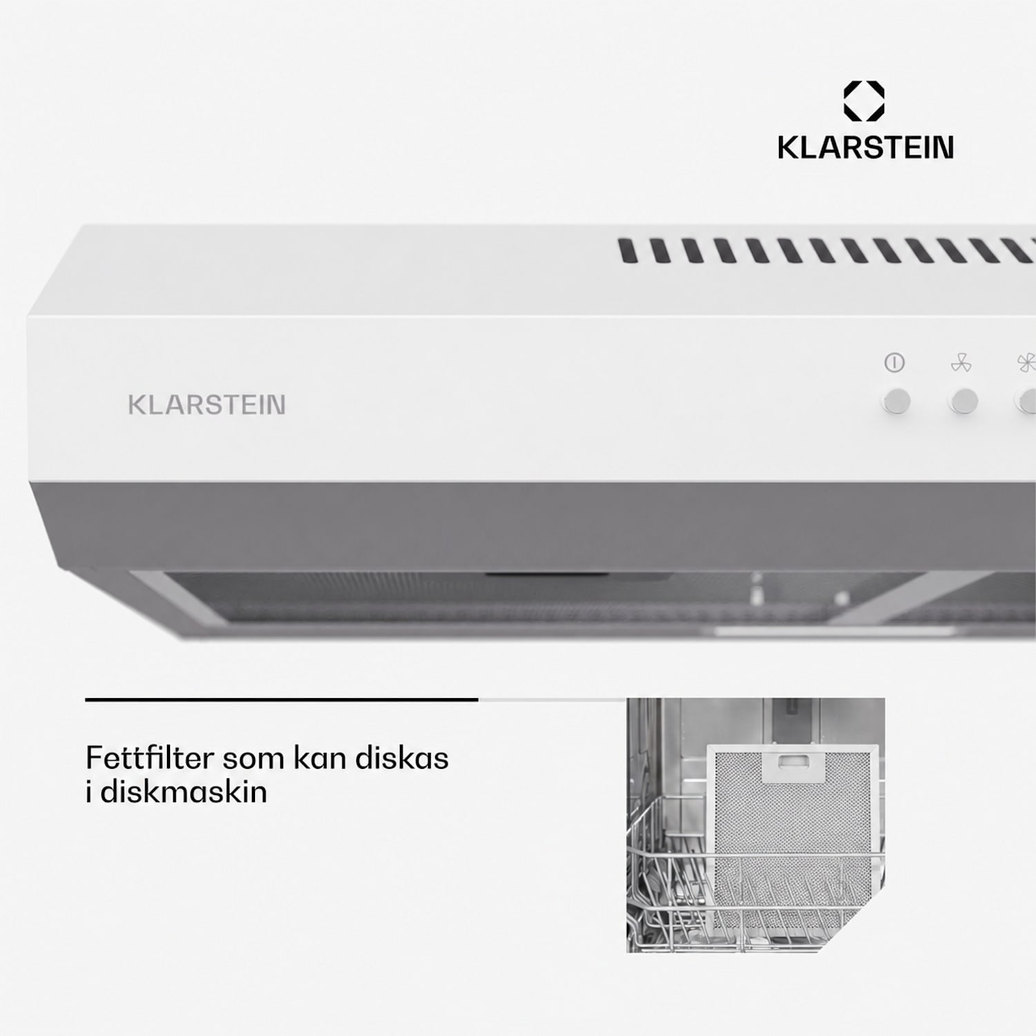 Contempo 60 Underbyggd köksfläkt 60 cm 200 m³/h LED Rostfritt stål Akryl 60 cm | Vit