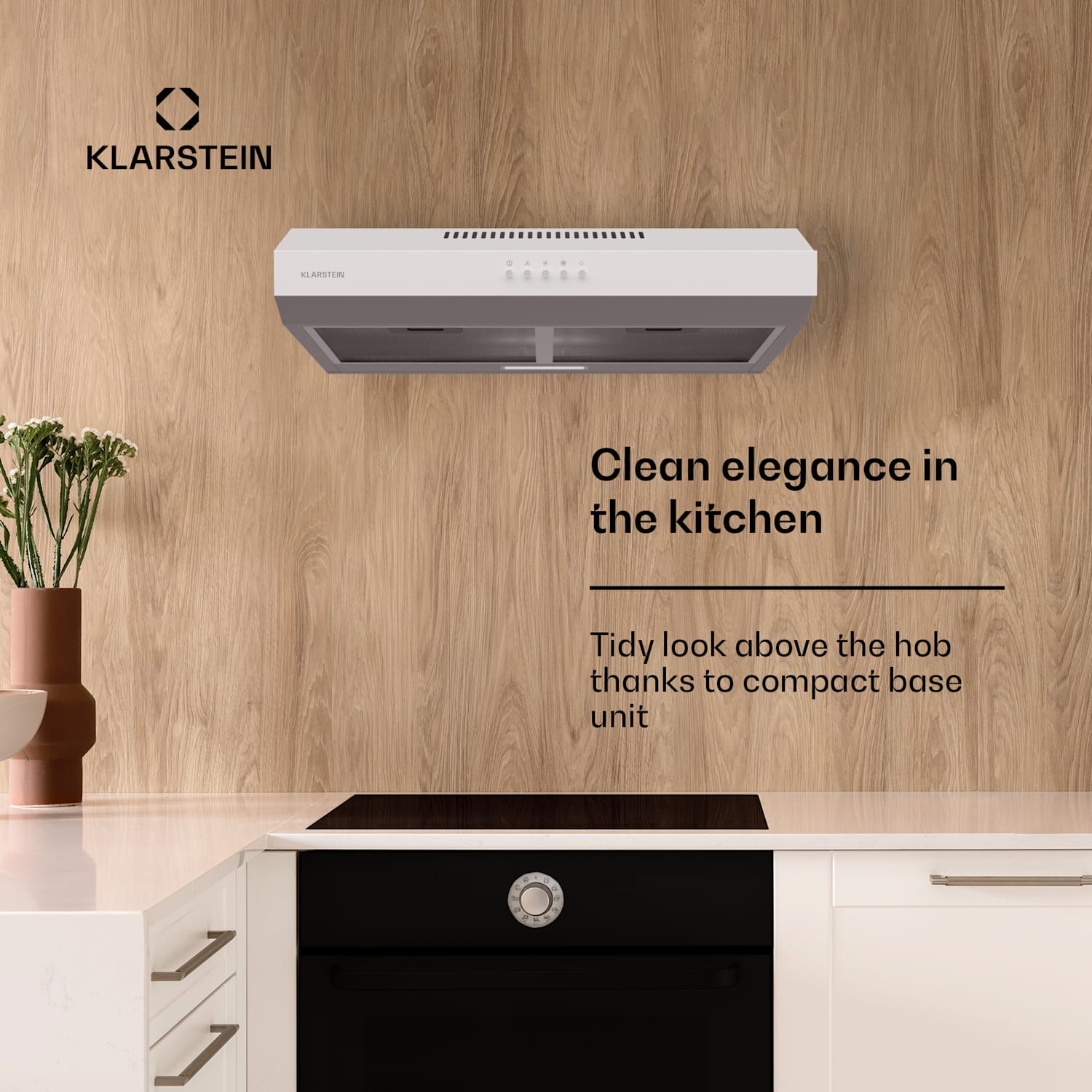 Contempo 60 afzuigkap voor onderbouw 60 cm 200 m³/h led rvs acryl 60 cm | Wit