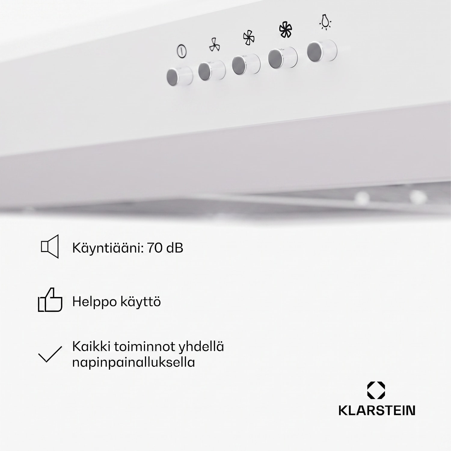 Contempo 90 liesituuletin yläkaapin alle 90 cm 200 m³/h LED ruostumaton teräs akryyli 90 cm | Valkoinen