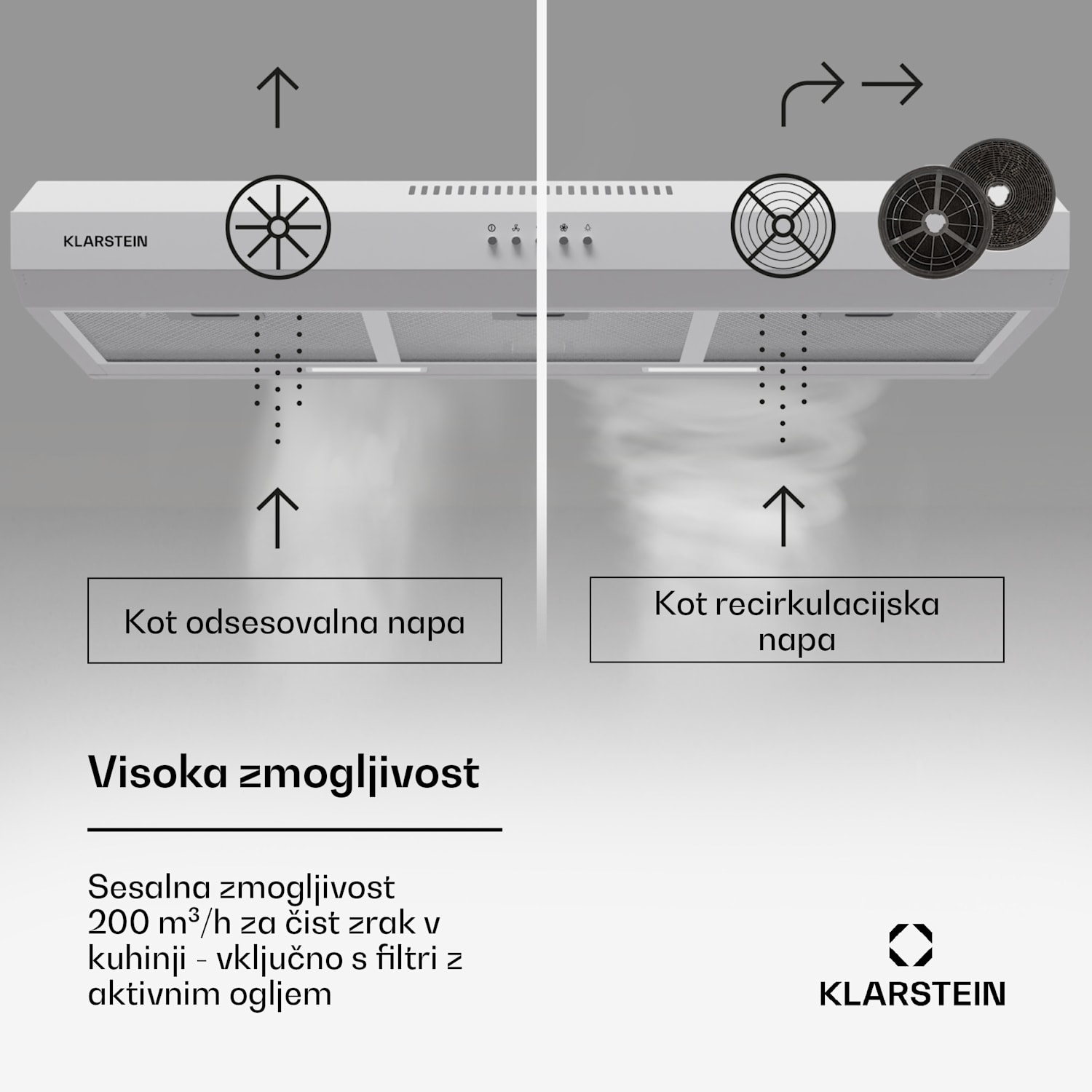Contempo 90, kuhinjska napa, 90 cm, namestitev pod kuhinjsko omarico, 200 m³/h, LED, akril, nerjaveče jeklo 90 cm | Bela