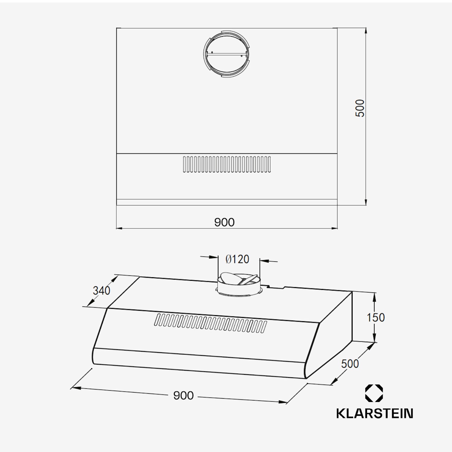 Contempo 90, hotă, 90 cm, sub dulap, 200 m³/h, LED, acrilic, oțel inoxidabil 90 cm | Alb