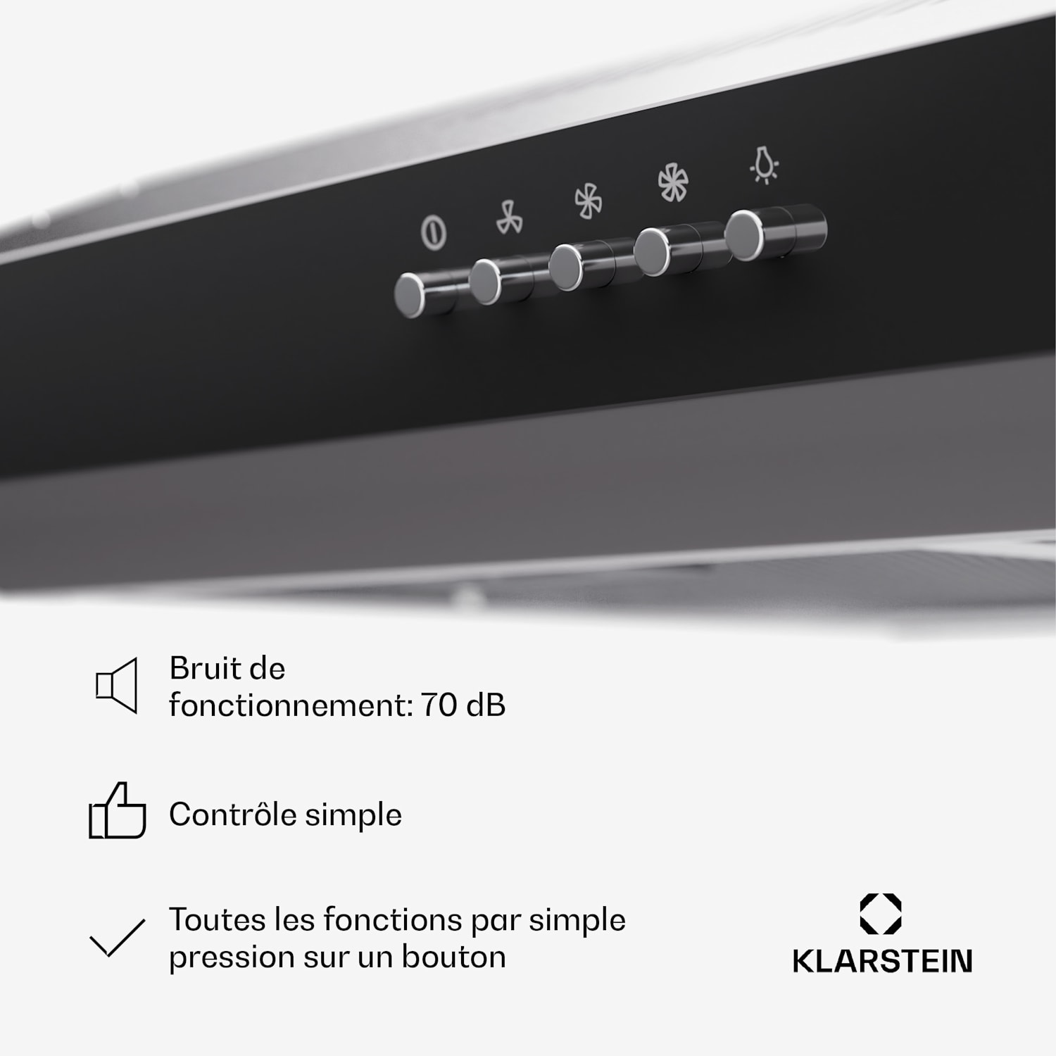 Contempo 60 afzuigkap voor onderbouw 60 cm 200 m³/h led rvs acryl 60 cm | Zilver