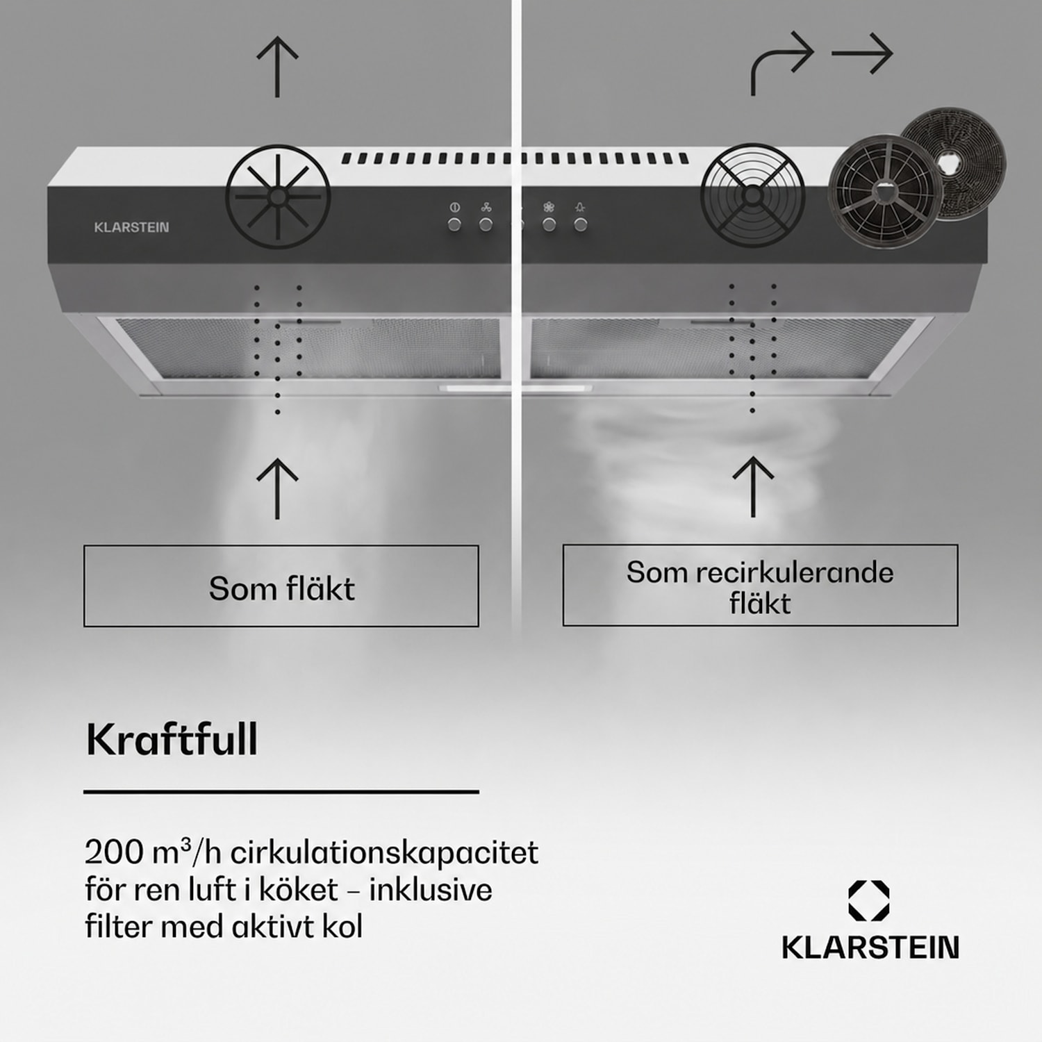 Contempo 60 integrerad köksfläkt 60 cm 200 m³/h LED rostfritt stål akryl 60 cm | Silver
