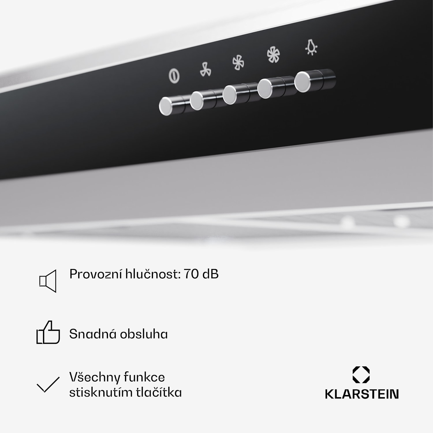 Contempo 90, digestoř, 90 cm, podskříňková, 200 m³/h, LED, akryl, nerezavějící ocel 90 cm | Stříbrná