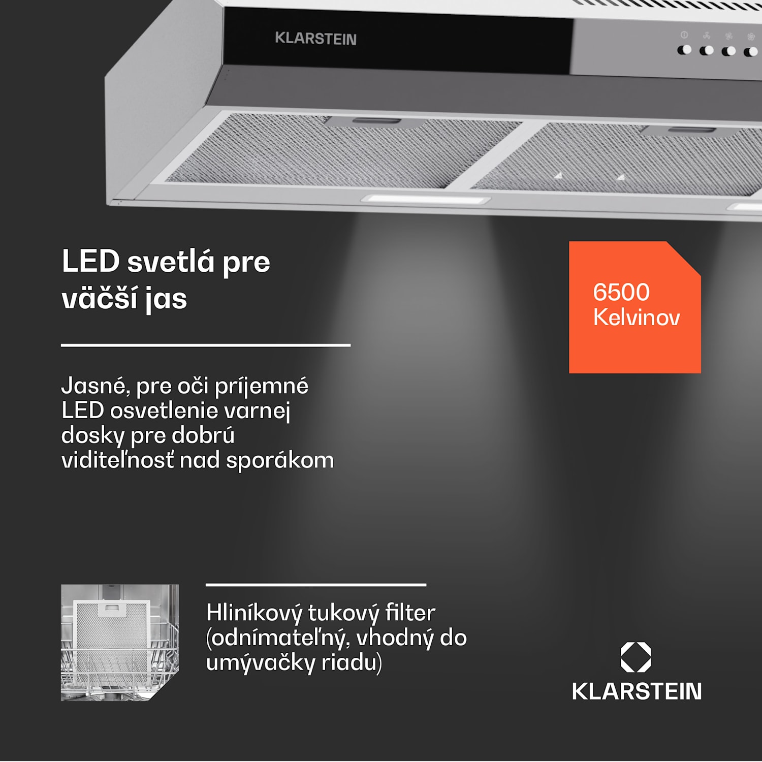 Contempo 90, digestor, 90 cm, podskrinkový, 200 m³/h, LED, akryl, nehrdzavejúca oceľ 90 cm | Strieborná