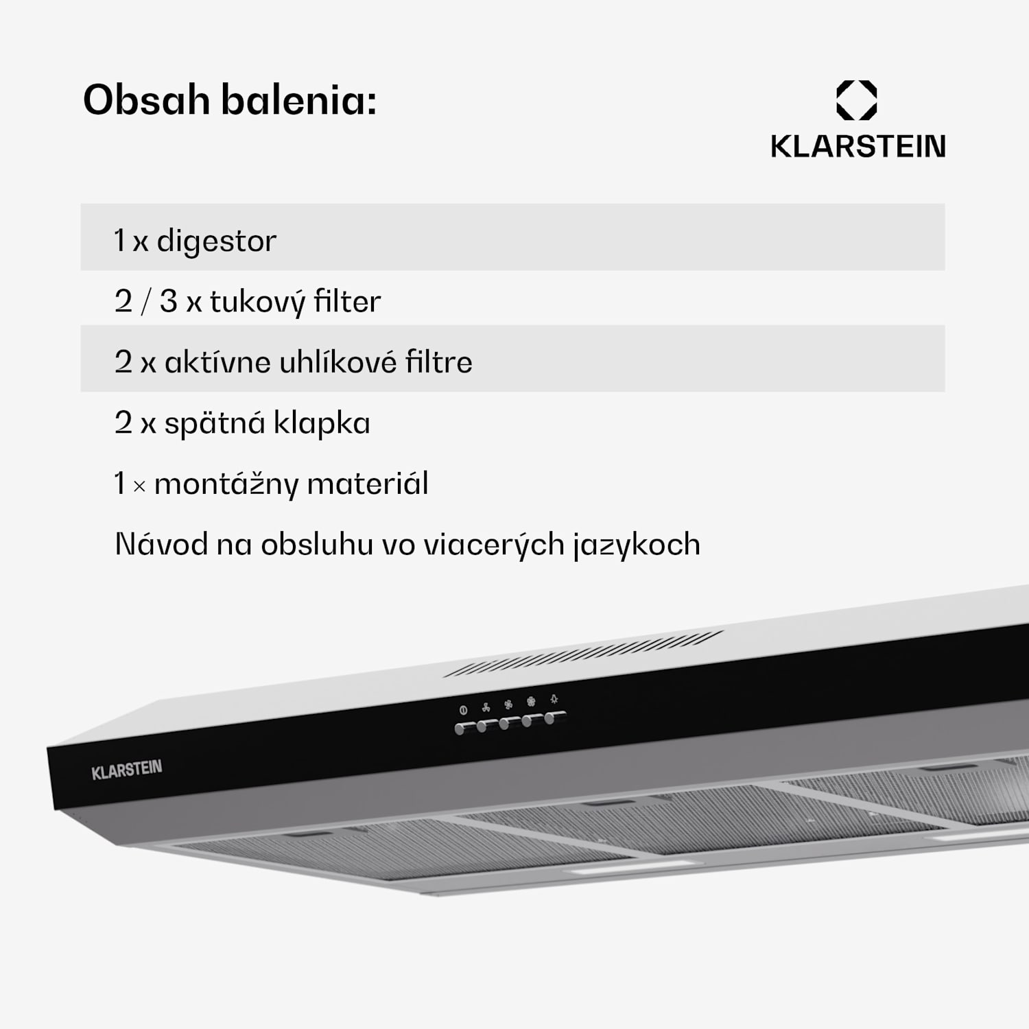 Contempo 90, digestor, 90 cm, podskrinkový, 200 m³/h, LED, akryl, nehrdzavejúca oceľ 90 cm | Strieborná