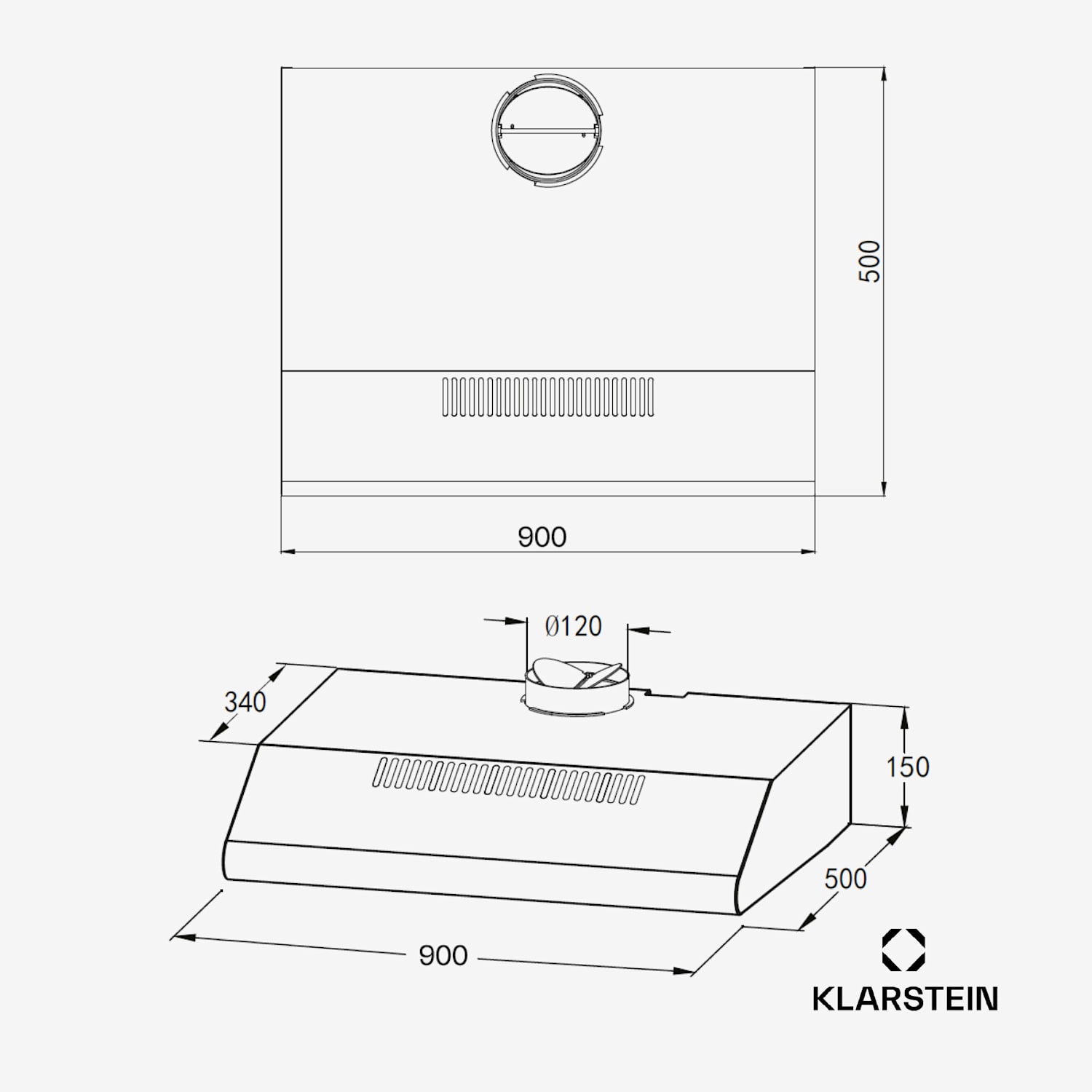 Contempo 90, napa, 90 cm, podkabinet, 200 m³/h, LED, akril, nehrđajući čelik 