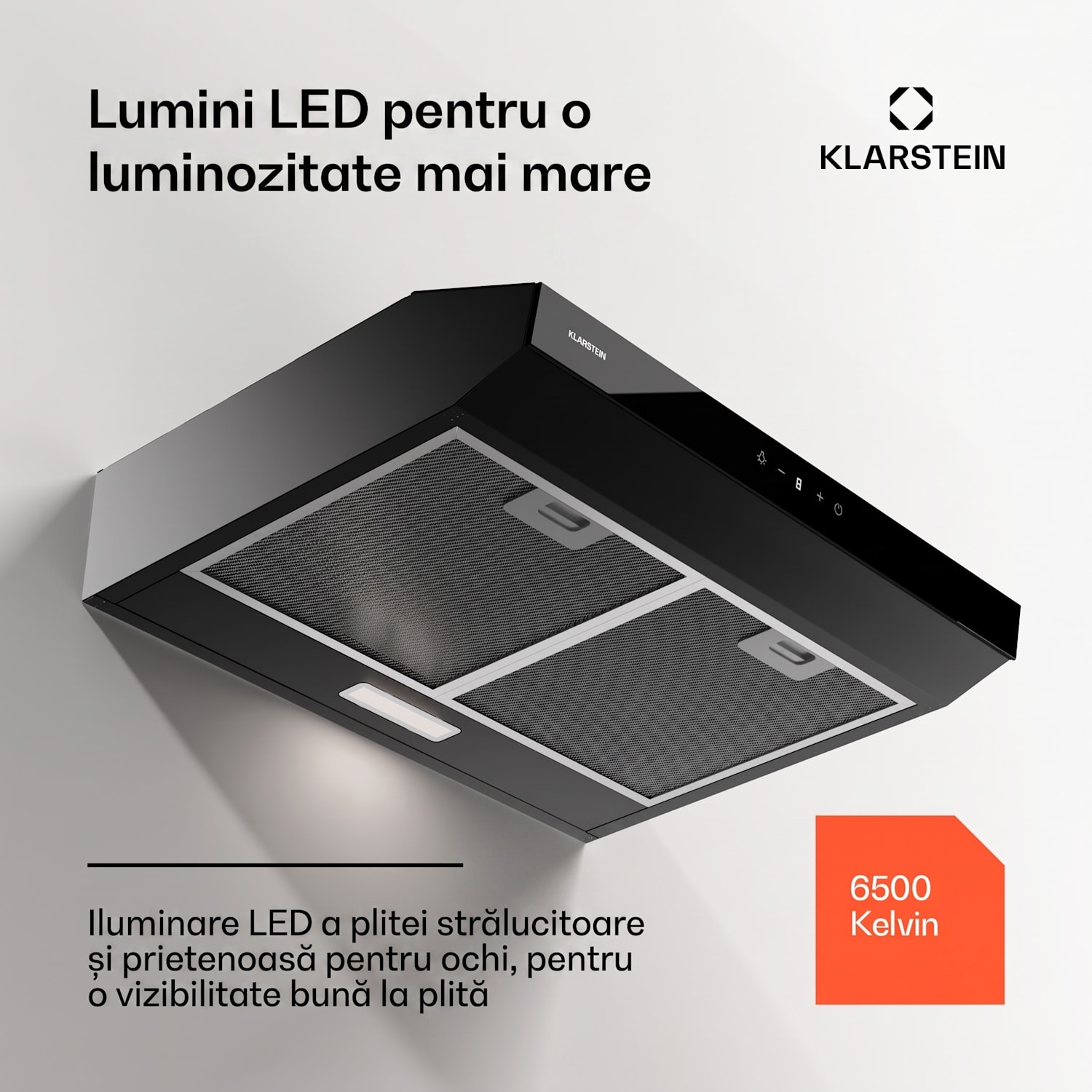 Contempo Neo, hotă, sub dulap, recirculare, 199 m³/h, SenseControl, control tactil integrat, oțel inoxidabil / sticlă acrilică 