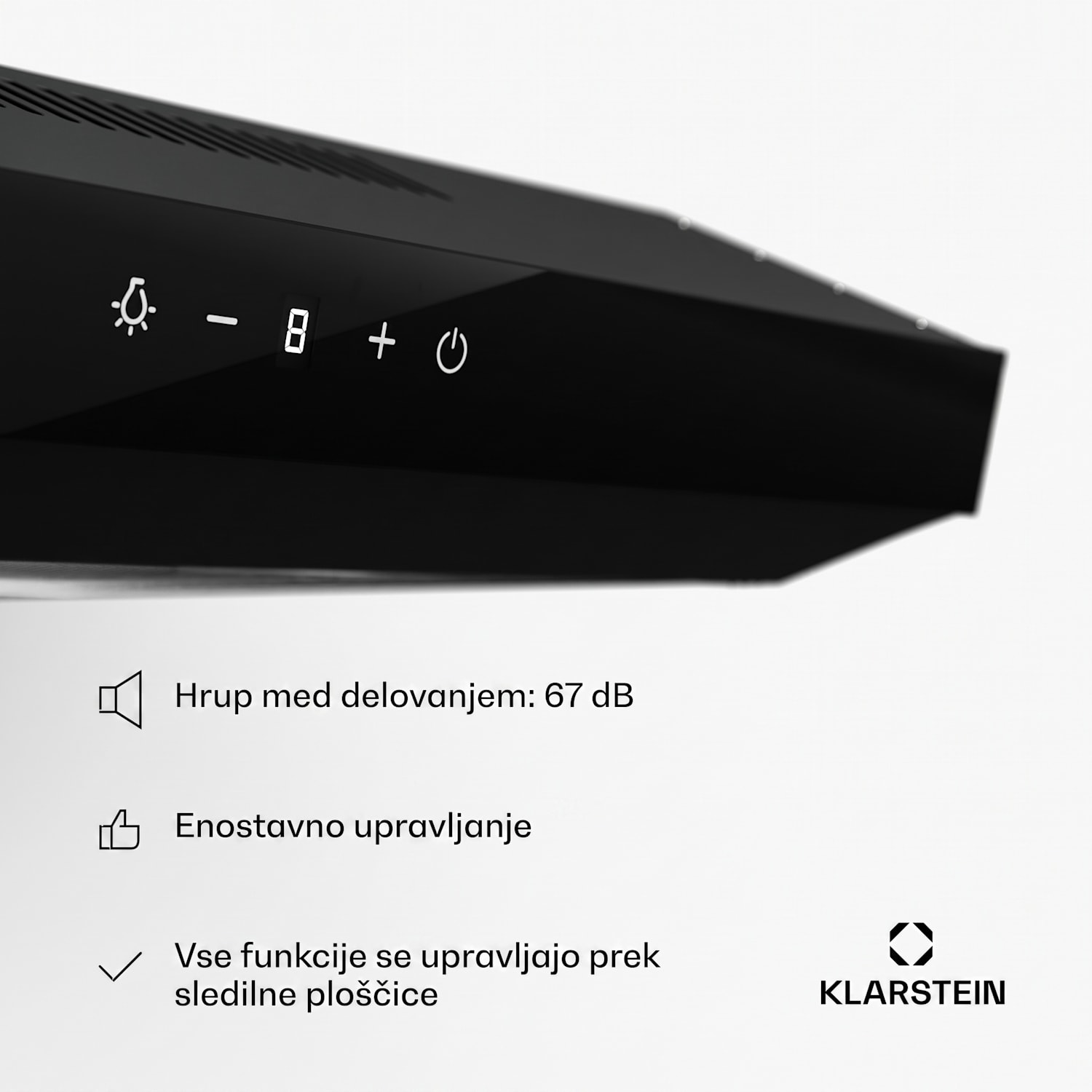 Napa Contempo Neo za namestitev pod kuhinjsko omarico, recirkulacija, 199 m³/h, SenseControl, integrirano upravljanje na dotik, nerjaveče jeklo / akrilno steklo 