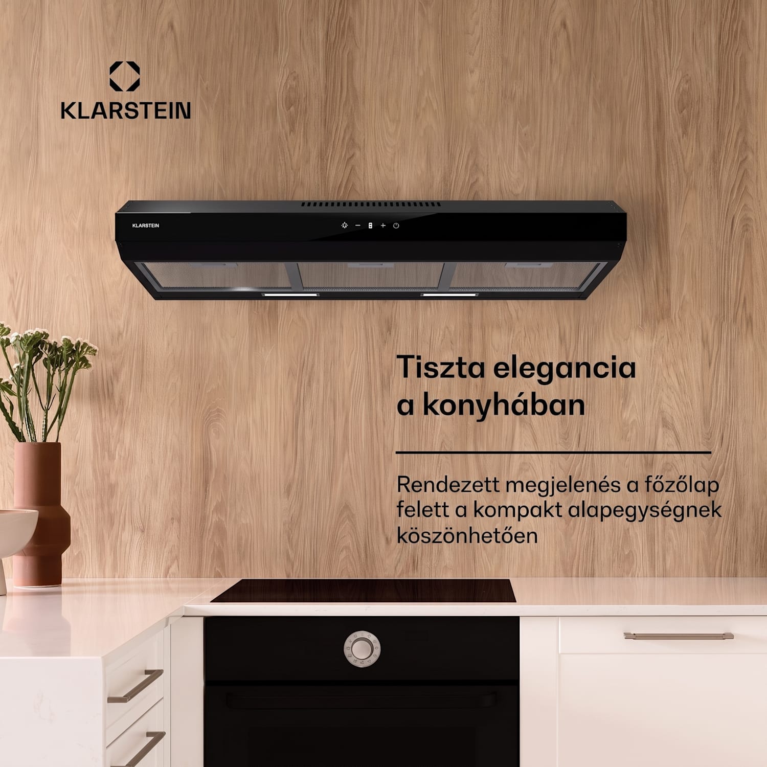 Contempo Neo, páraelszívó, szekrény alatti, keringtetés, 175 m³/ó, SenseControl, integrált érintésvezérlés, rozsdamentes acél / akrilüveg 