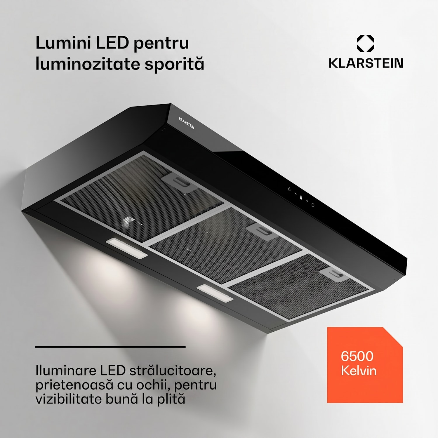 Contempo Neo, hotă, sub dulap, recirculare, 192 m³/h, SenseControl, control tactil integrat, oțel inoxidabil / sticlă acrilică 