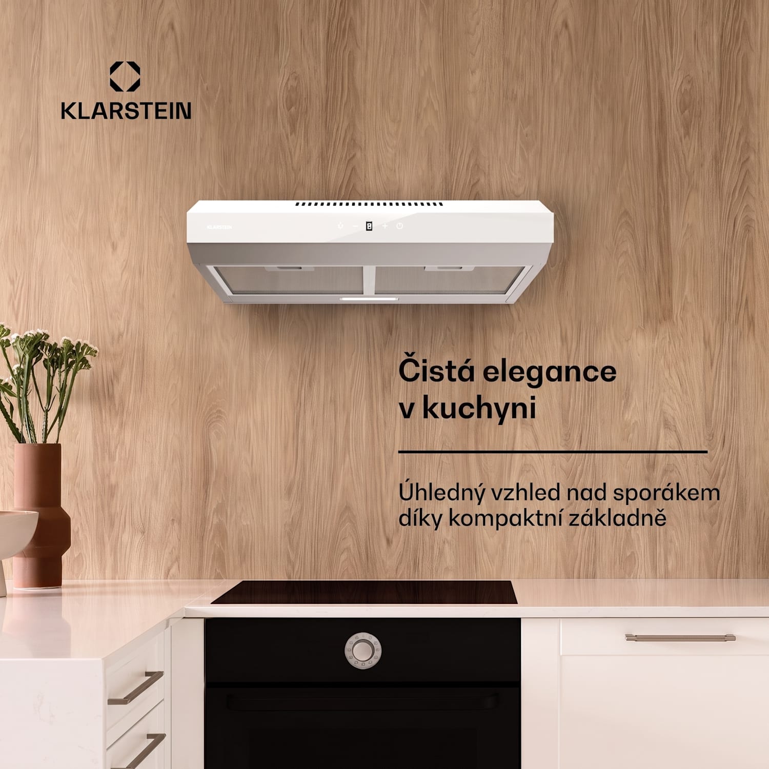 Contempo Neo, digestoř, podskříňková, recirkulace, 199 m³/h, SenseControl, integrované dotykové ovládání, nerezavějící ocel / akrylátové sklo 
