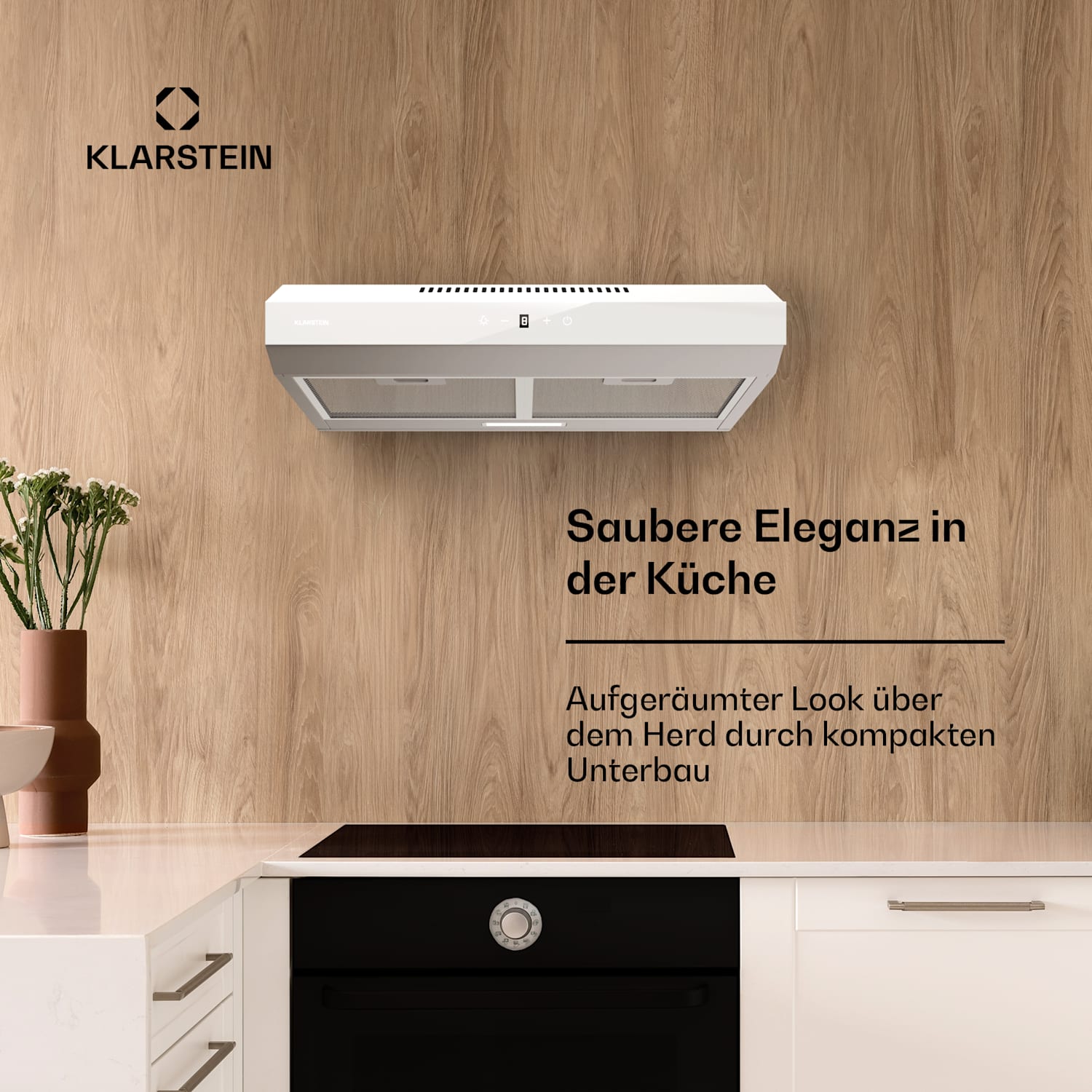 Contempo Neo Unterbauhaube Abluft/Umluft 175 m³/h Abluftleistung SenseControl integrierte Touch-Steuerung Edelstahl / Acrylglasfront 