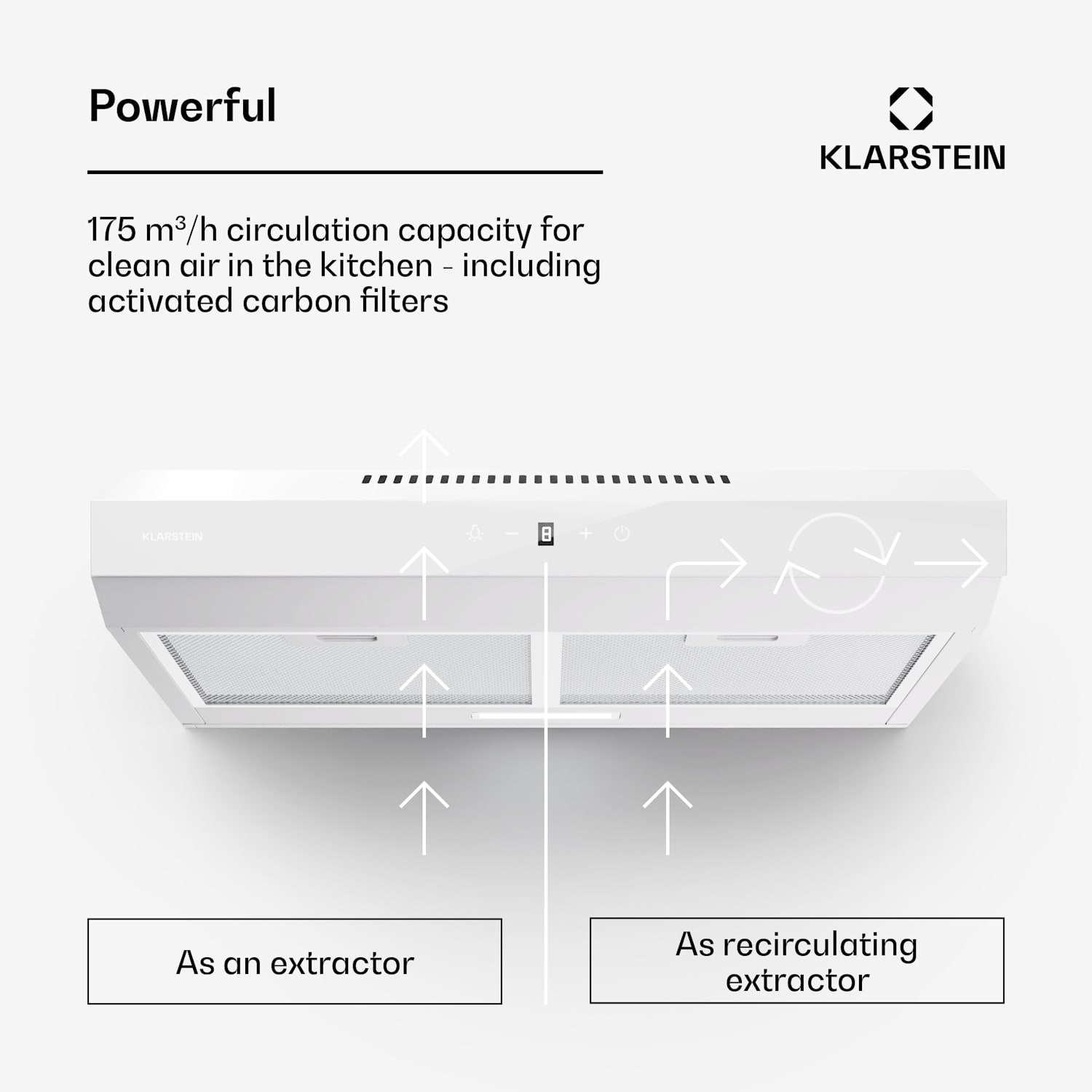 Contempo Neo, digestor, podskrinkový, recirkulácia, 175 m³/h, SenseControl, integrované dotykové ovládanie, nehrdzavejúca oceľ / akrylové sklo 