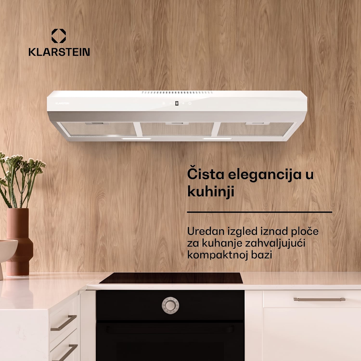 Contempo Neo, napa, ispod ormarića, recirkulacija, 192 m³/h, SenseControl, integrirana kontrola na dodir, nehrđajući čelik / akrilno staklo 