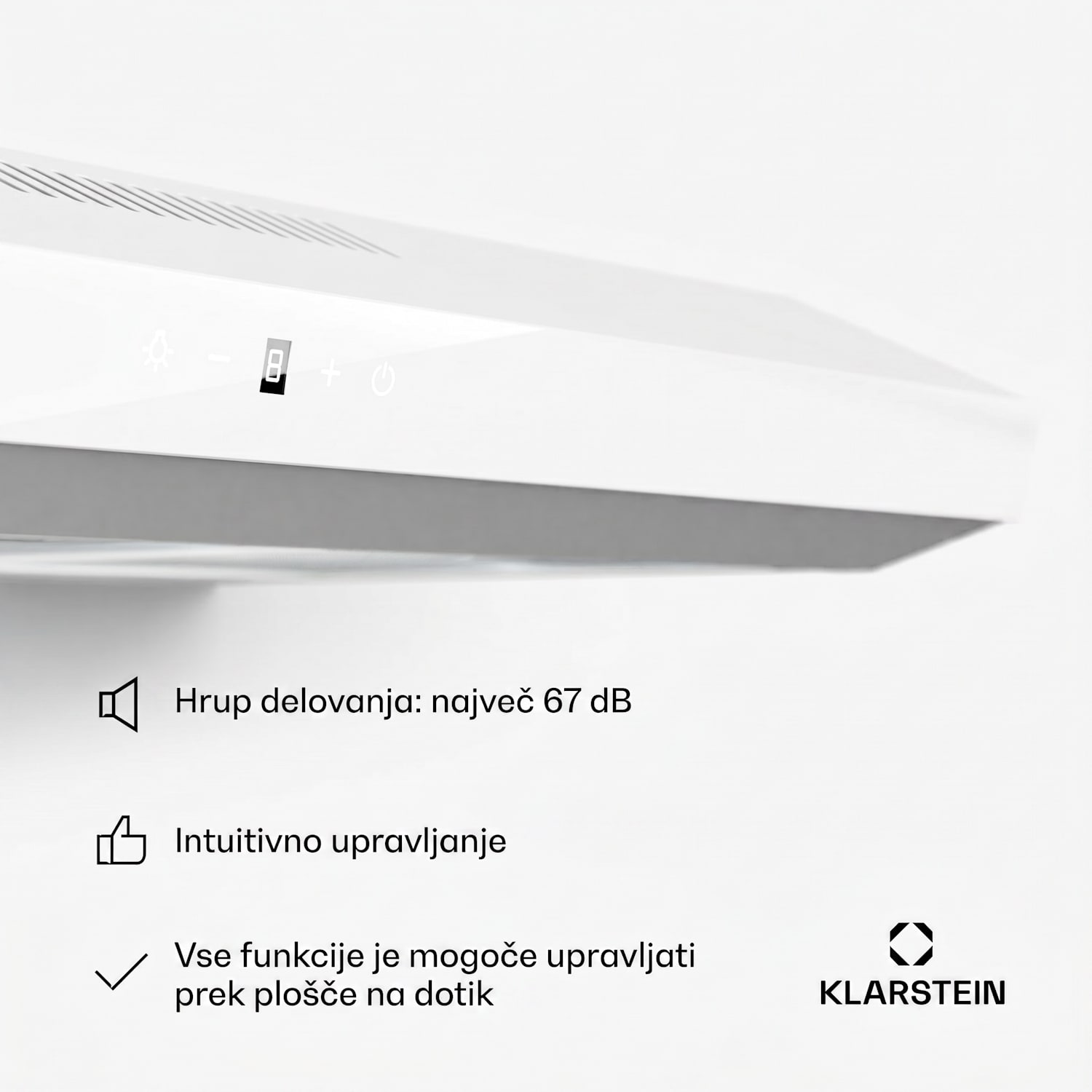 Contempo Neo, kuhinjska napa, pod omarico, recirkulacija, 192 m³/h, SenseControl, integrirano upravljanje na dotik, nerjaveče jeklo / akrilno steklo 