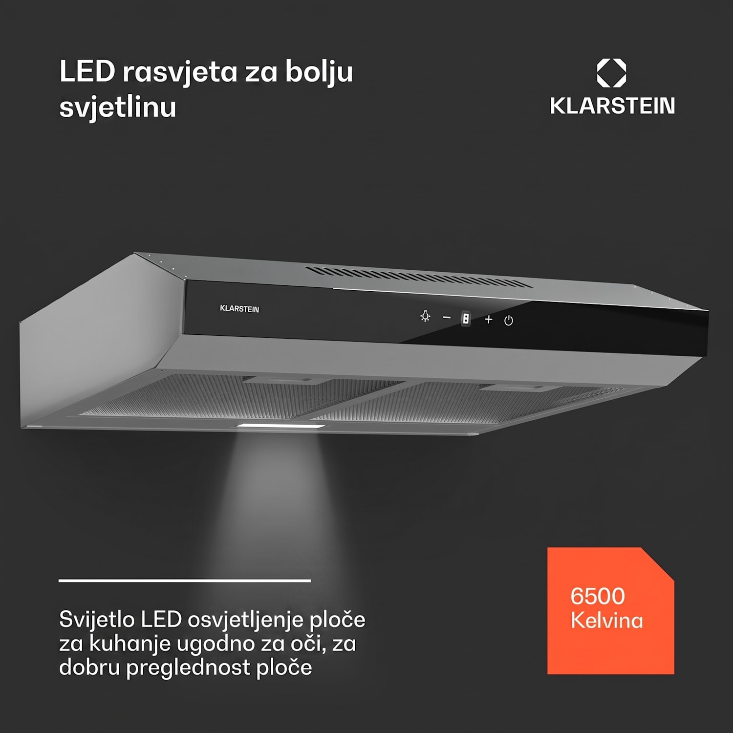 Contempo Neo, napa, ispod ormarića, recirkulacija, 199 m³/h, SenseControl, integrirana kontrola na dodir 
