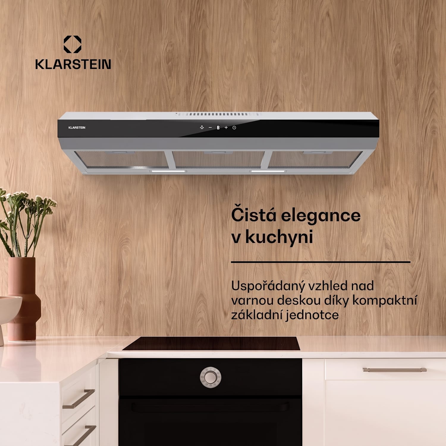 Contempo Neo, digestoř, podskříňková, recirkulace, 175 m³/h, SenseControl, integrované dotykové ovládání, nerezavějící ocel / akrylátové sklo 
