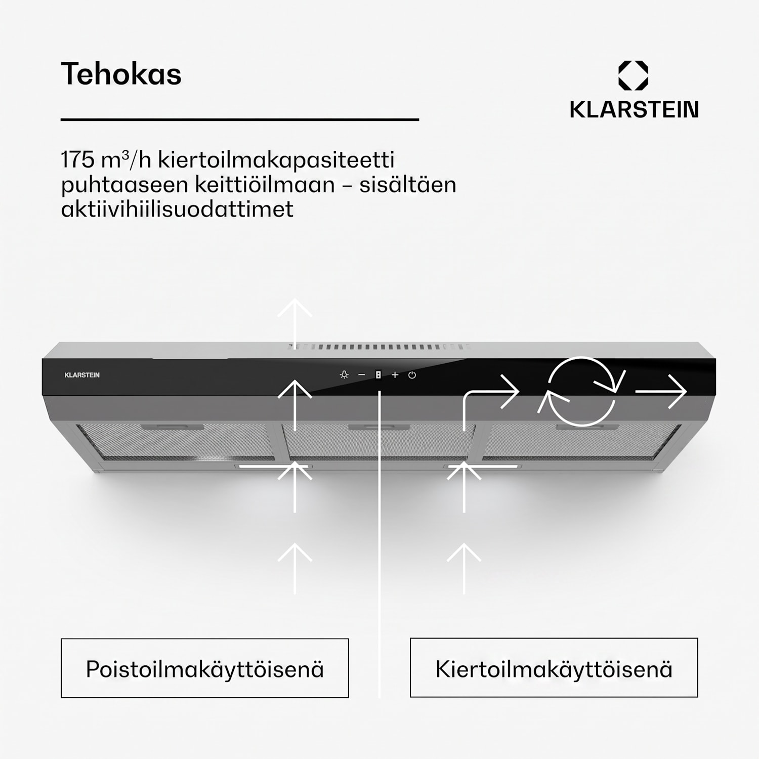 Contempo Neo liesituuletin yläkaapin alle poistoilma/kiertoilma 192 m³/h ilmanpoistoteho SenseControl integroitu kosketusohjaus ruostumaton teräs / pleksilasinen etusivu 90 cm | Ruostumaton Teräs