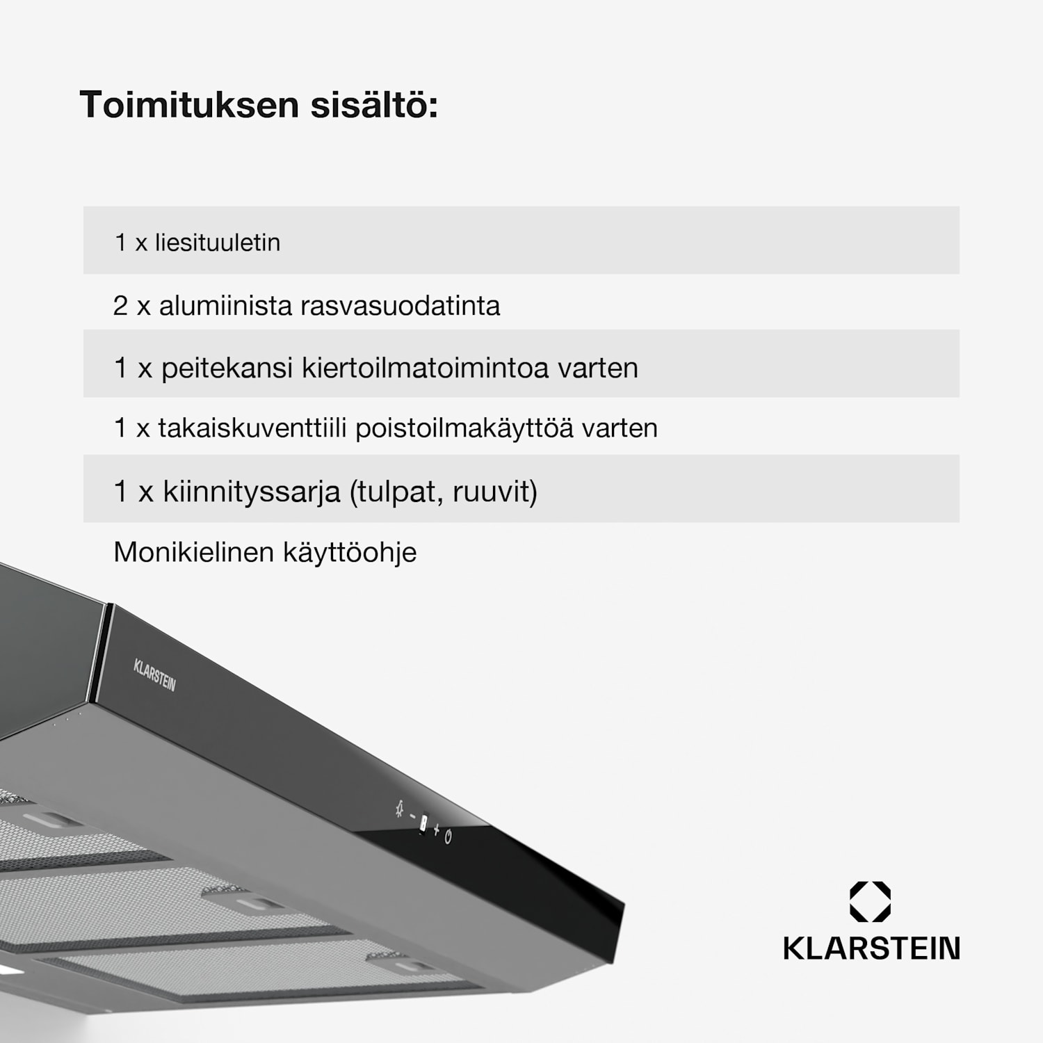 Contempo Neo liesituuletin yläkaapin alle poistoilma/kiertoilma 192 m³/h ilmanpoistoteho SenseControl integroitu kosketusohjaus ruostumaton teräs / pleksilasinen etusivu 90 cm | Ruostumaton Teräs