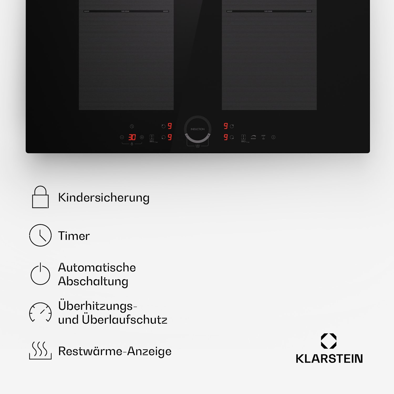 Delicatessa 70 Flex Einbaukochfeld Induktion 4 Zonen 7000W Glaskeramik 