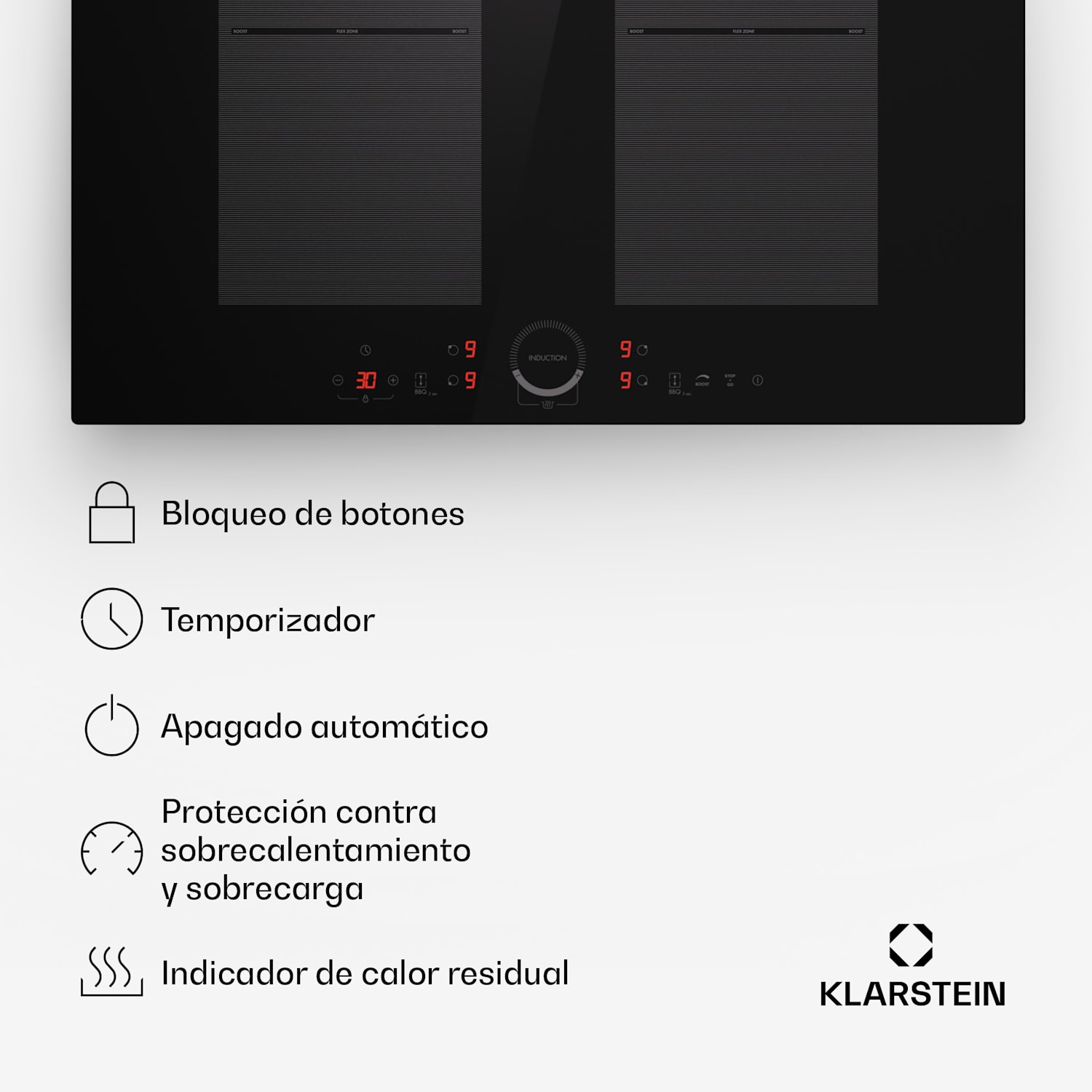 Delicatessa 70 Flex Placa de inducción encastrable 4 zonas 7000 W Vitrocerámica Flex | 70 cm | Negro