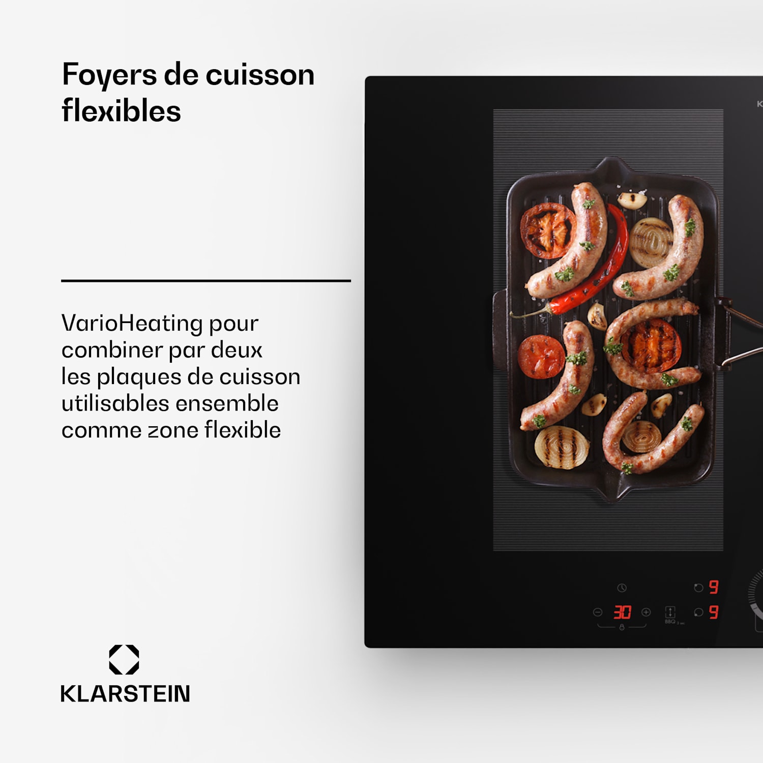 Delicatessa 70 Flex Plaque de cuisson encastrable à induction 4 zones 7000 W vitrocéramique Flex | 70 cm | Noir