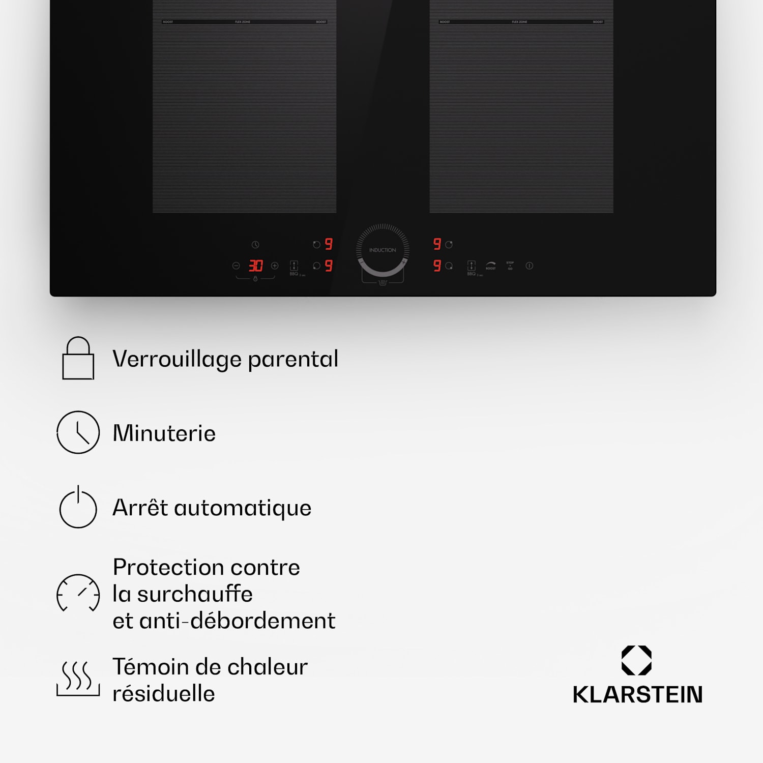 Delicatessa 70 Flex Plaque de cuisson encastrable à induction 4 zones 7000 W vitrocéramique Flex | 70 cm | Noir