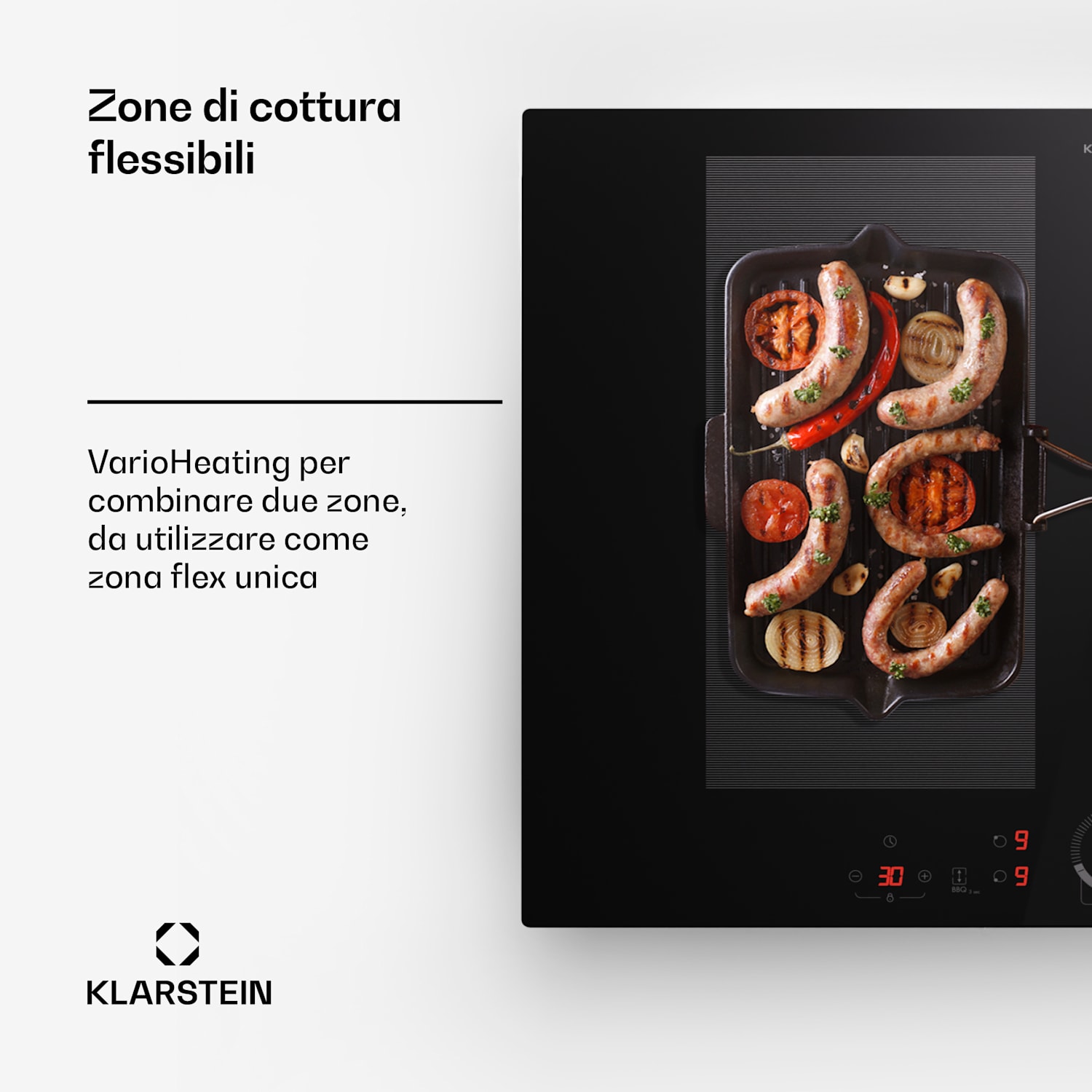 Delicatessa 70 Flex - Piano cottura a induzione da incasso, 4 zone, 7000 W, vetroceramica Flex | 70 cm | Nero