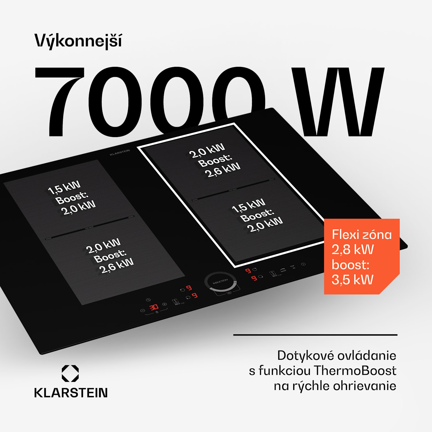 Delicatessa 70 Flex, vstavaná indukčná varná doska, 4 zóny, 7000 W, sklokeramika Flex | 70 cm | Čierna