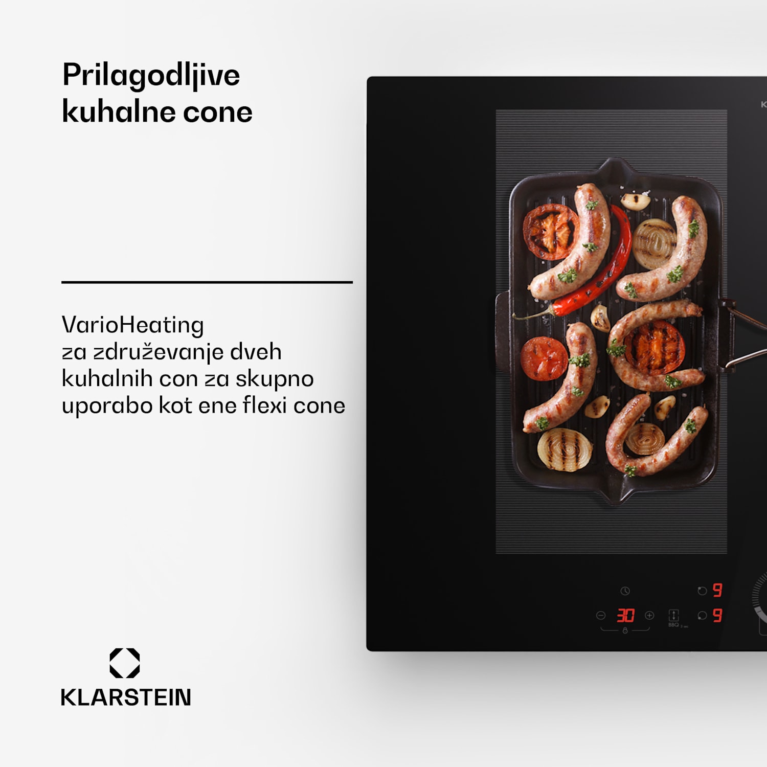 Delicatessa 70 Flex, vgradna indukcijska plošča, 4 cone, 7000 W, steklokeramika Flex | 70 cm | Črna