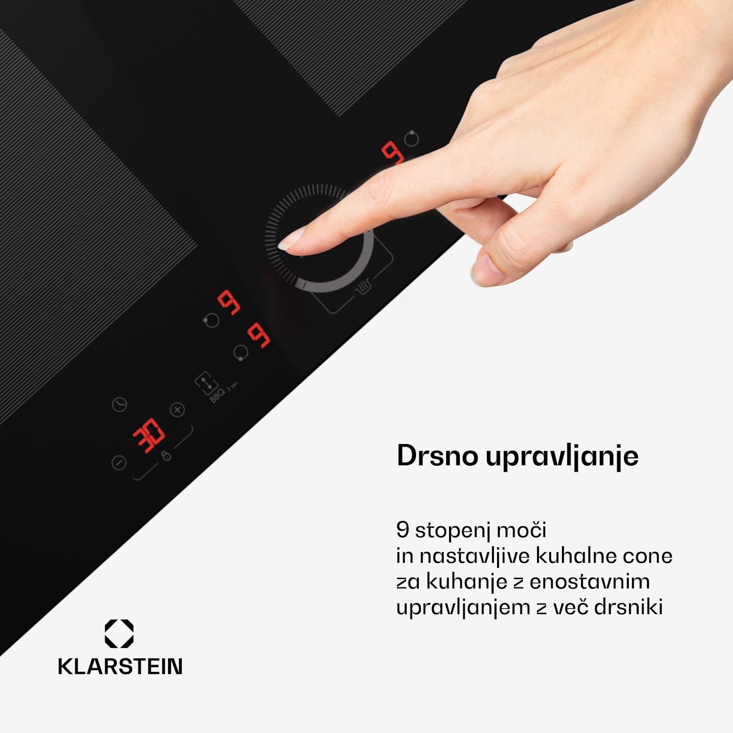 Delicatessa 70 Flex, vgradna indukcijska plošča, 4 cone, 7000 W, steklokeramika Flex | 70 cm | Črna