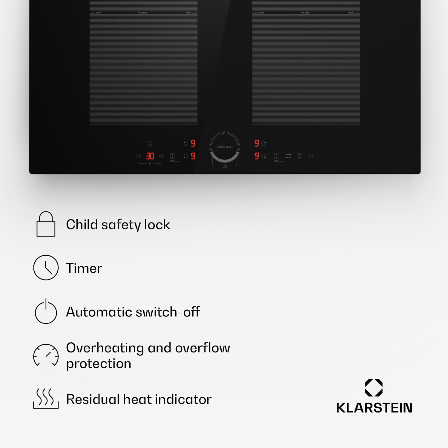 Delicatessa 70 Flex inbouw kookplaat inductie 4 zones 7000 W glaskeramiek Flex | 70 cm | Zwart