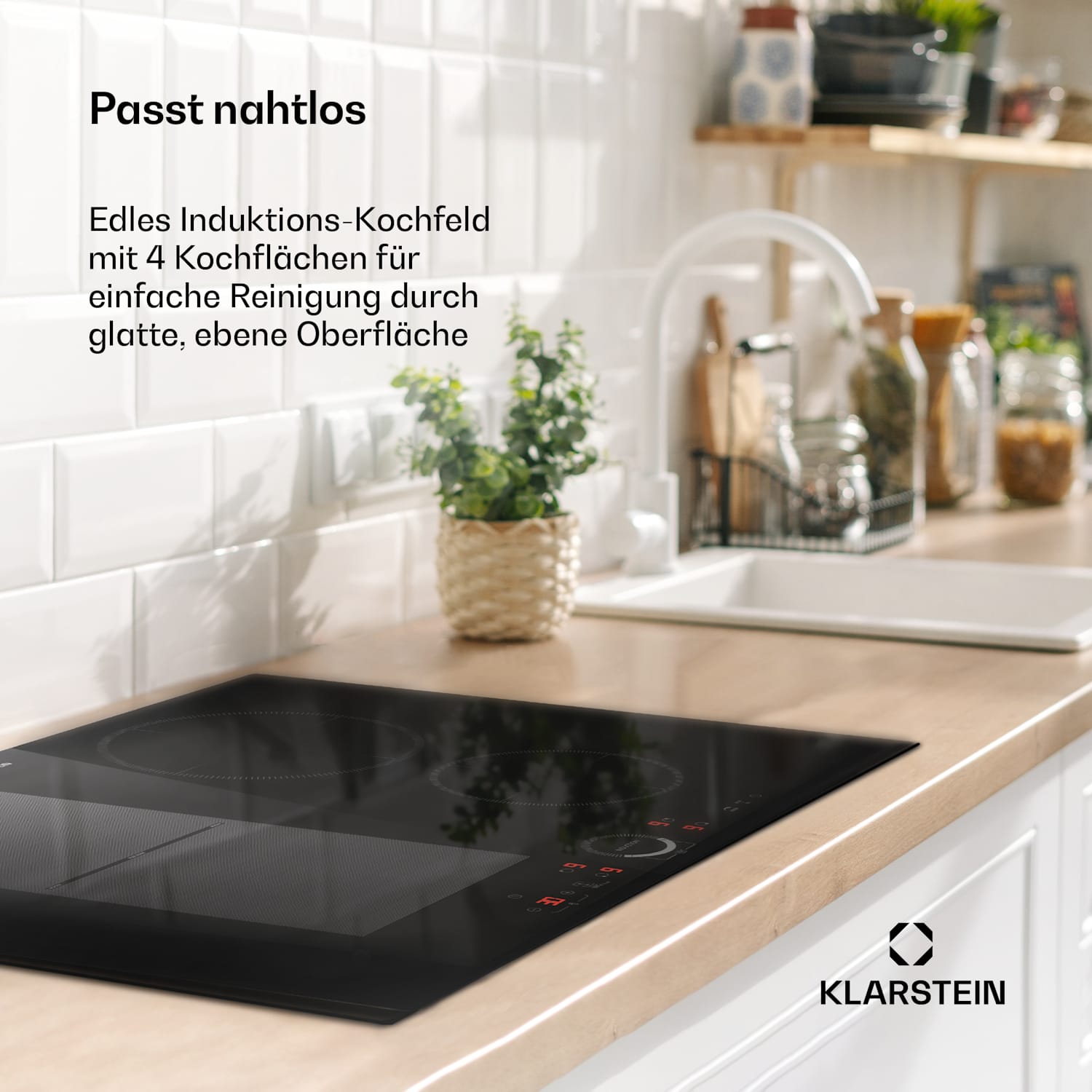 Delicatessa 70 Hybrid Einbaukochfeld Induktion 4 Zonen 7000W Glaskeramik 