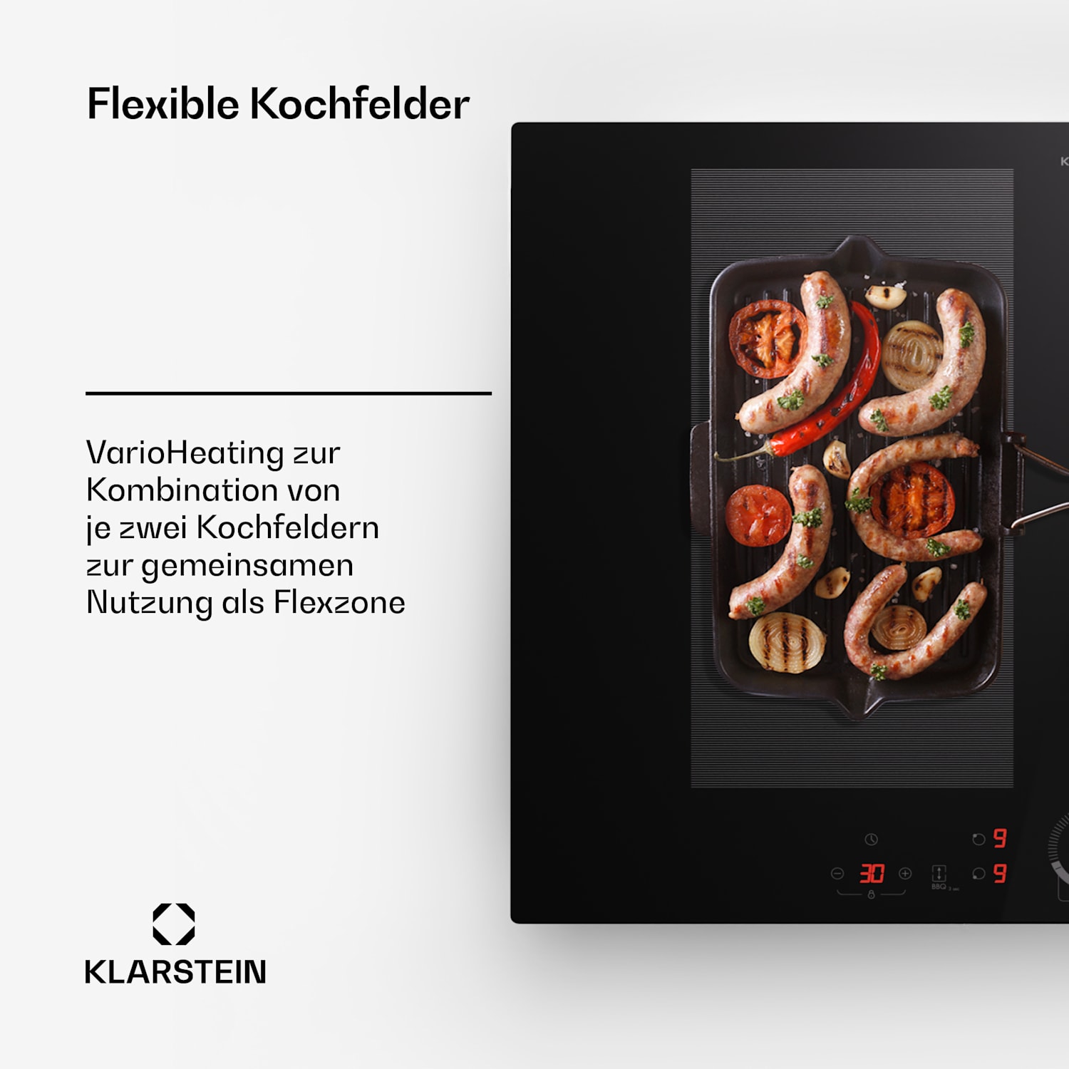 Delicatessa 70 Hybrid Einbaukochfeld Induktion 4 Zonen 7000W Glaskeramik 