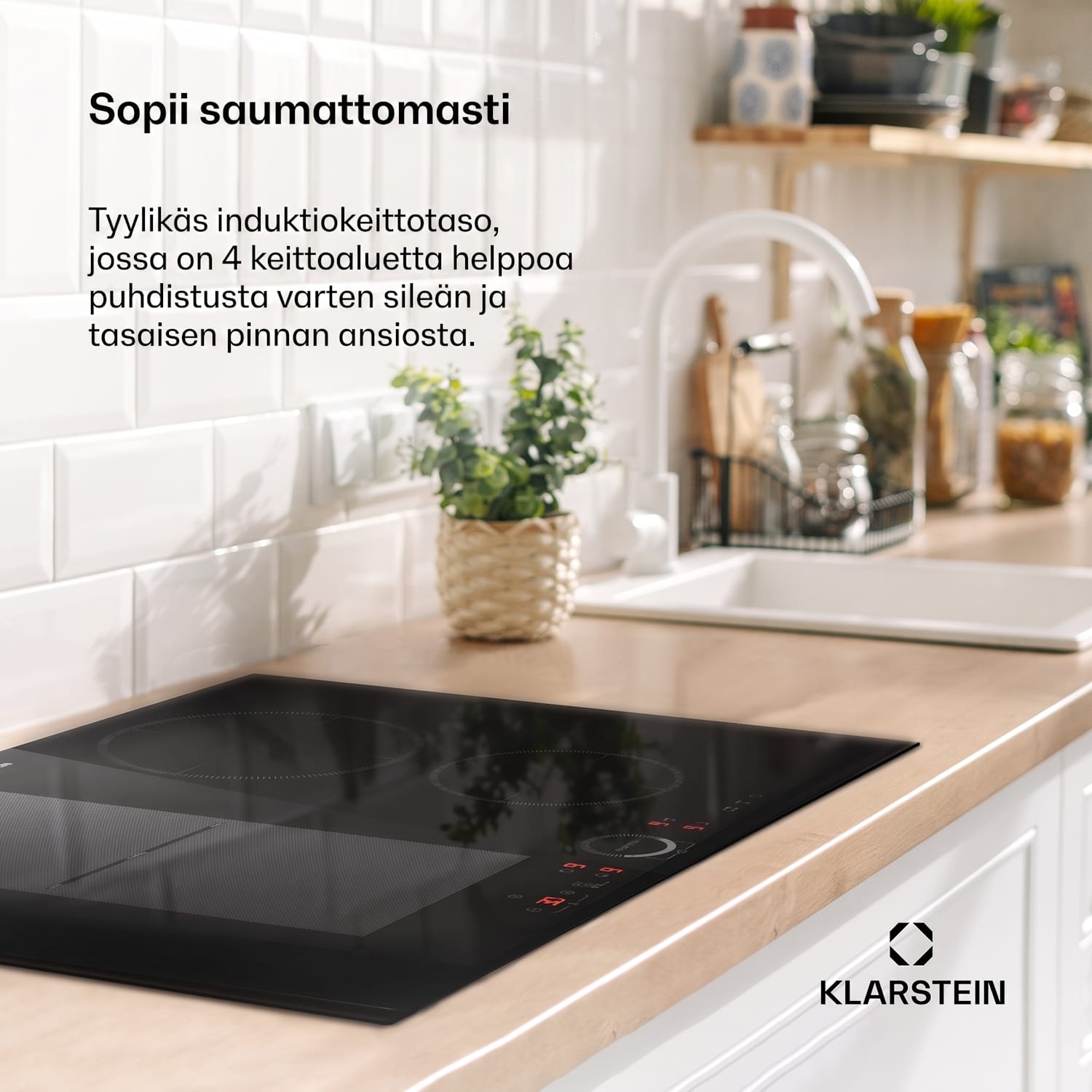 Delicatessa 70 Hybrid integroitava liesi induktio 4 aluetta 7000 W keraaminen 70 cm | 1 Joustoalue | Musta