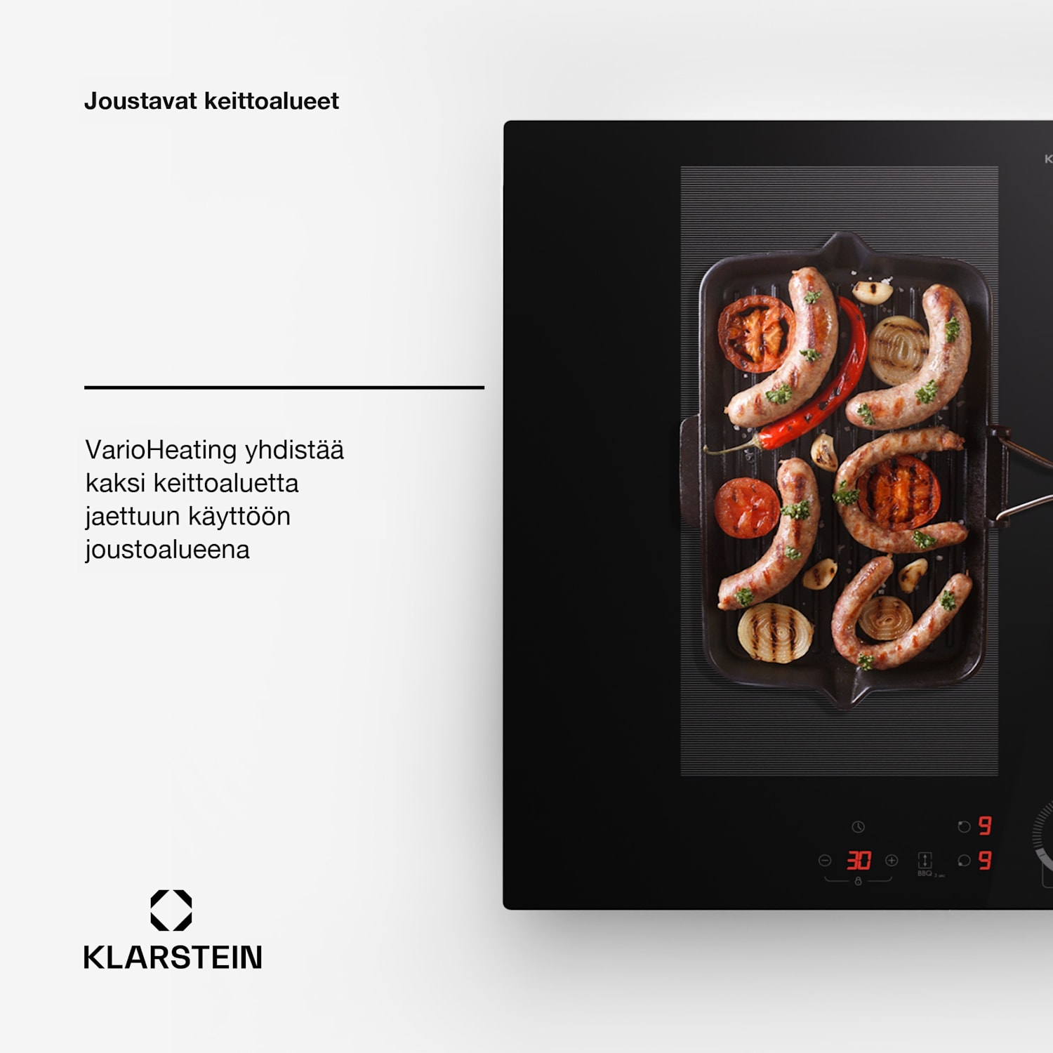 Delicatessa 70 Hybrid integroitava liesi induktio 4 aluetta 7000 W keraaminen 70 cm | 1 Joustoalue | Musta