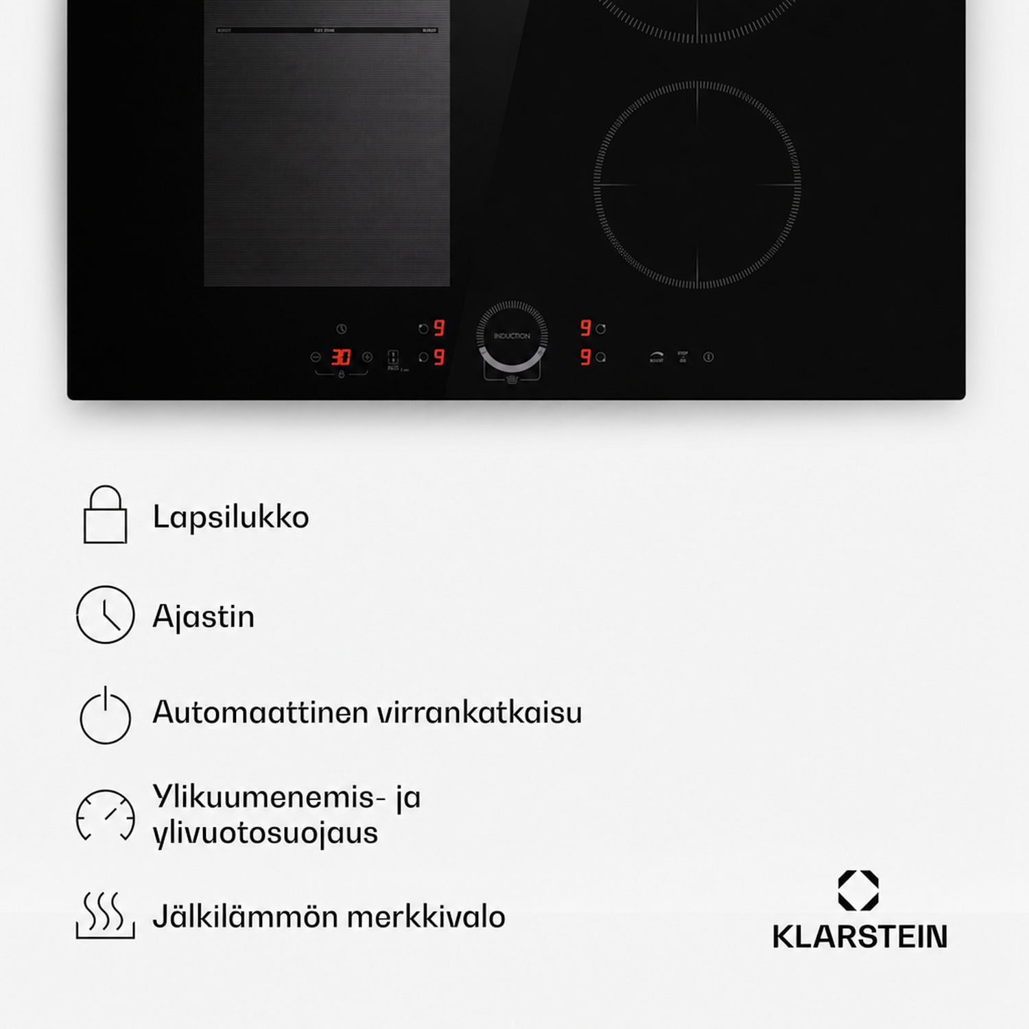 Delicatessa 70 Hybrid integroitava liesi induktio 4 aluetta 7000 W keraaminen 70 cm | 1 Joustoalue | Musta
