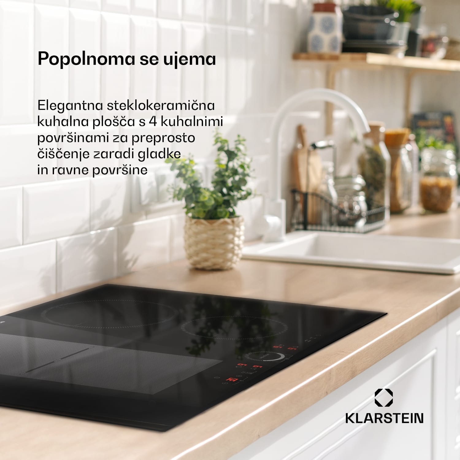 Delicatessa 70 Hybrid, vgradna indukcijska plošča, 4 cone, 7000 W, steklokeramika Hybrid | 70 cm | Črna