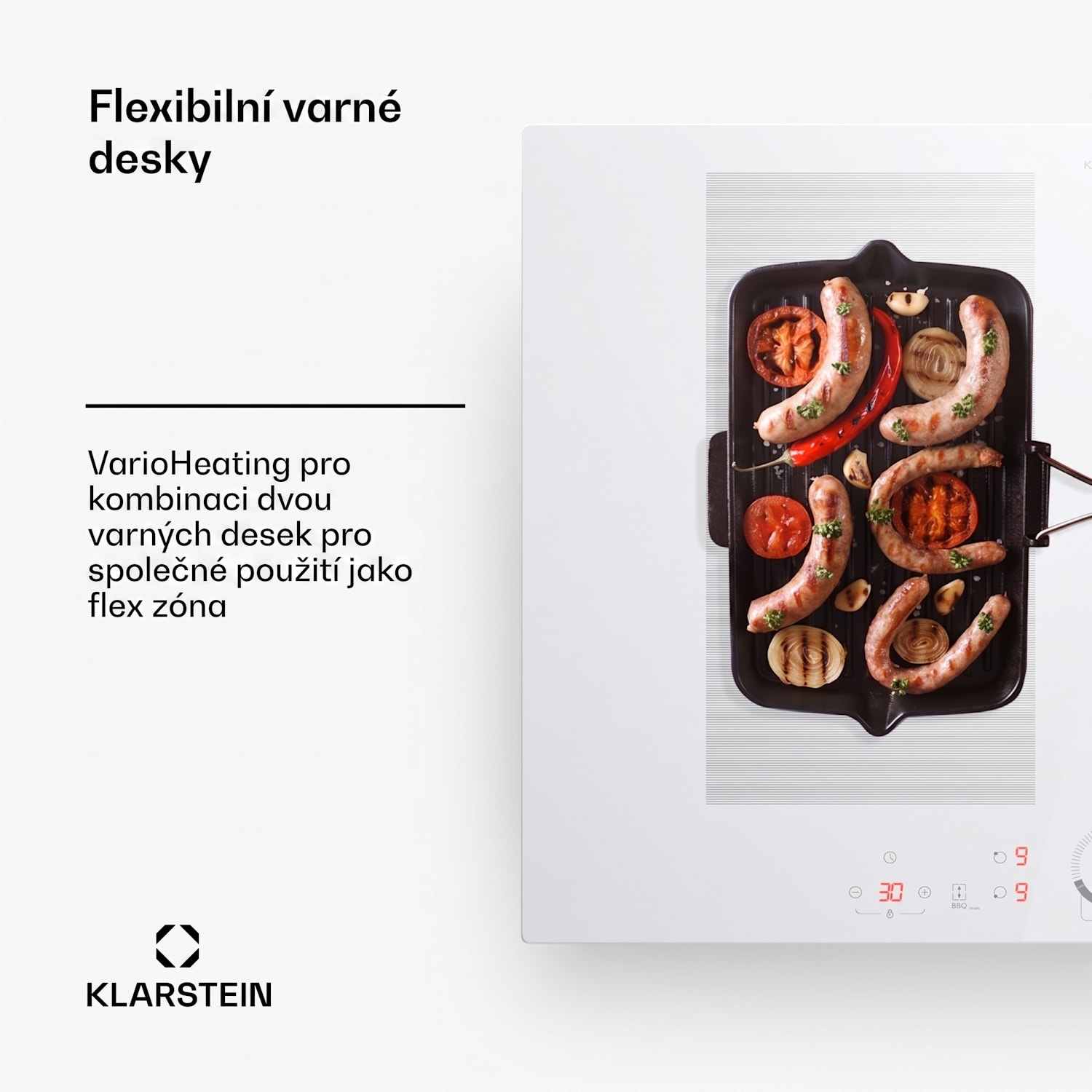 Delicatessa 70 Flex, vestavná indukční varná deska, 4 zóny, 7000W, sklokeramika Flex | 70 cm | Bílá