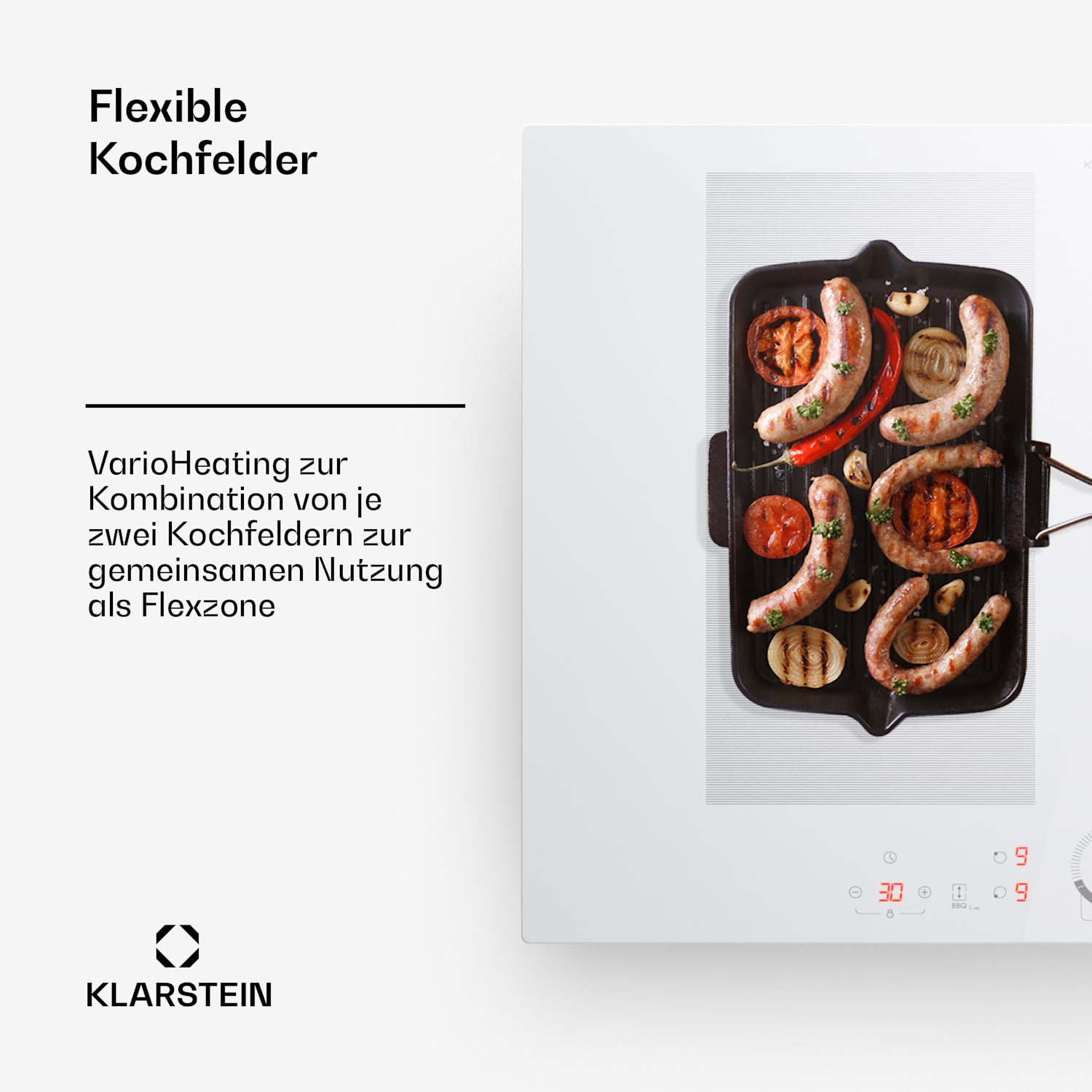 Delicatessa 70 Flex Einbaukochfeld Induktion 4 Zonen 7000W Glaskeramik 